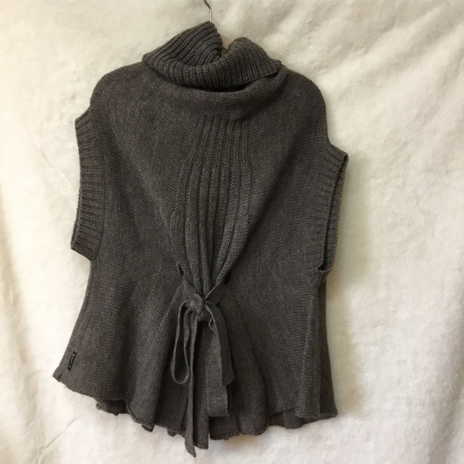 Armani Armani Jeans Gray Tie-Back Cowl Neck Sweater Size M / US 6-8 / IT 42-44 - 4 Thumbnail