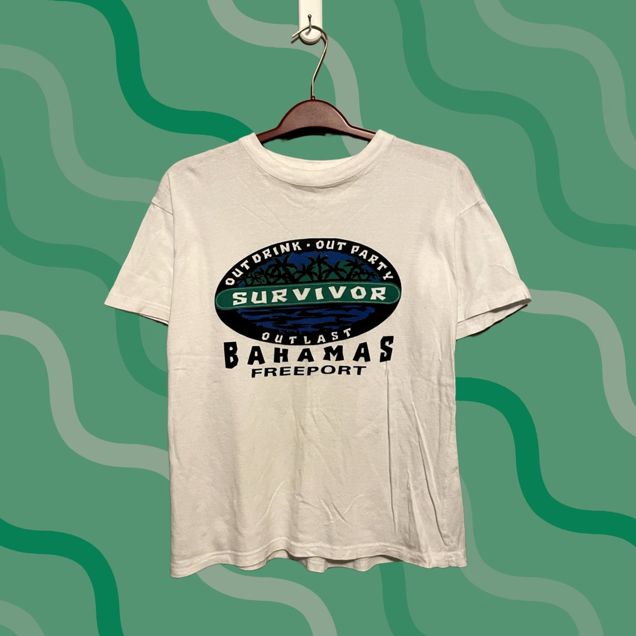 Vintage Vintage Survivor Bahamas Freeport Shirt, Size Medium, TV Show White, B442 Size US M / EU 48-50 / 2 - 1 Thumbnail