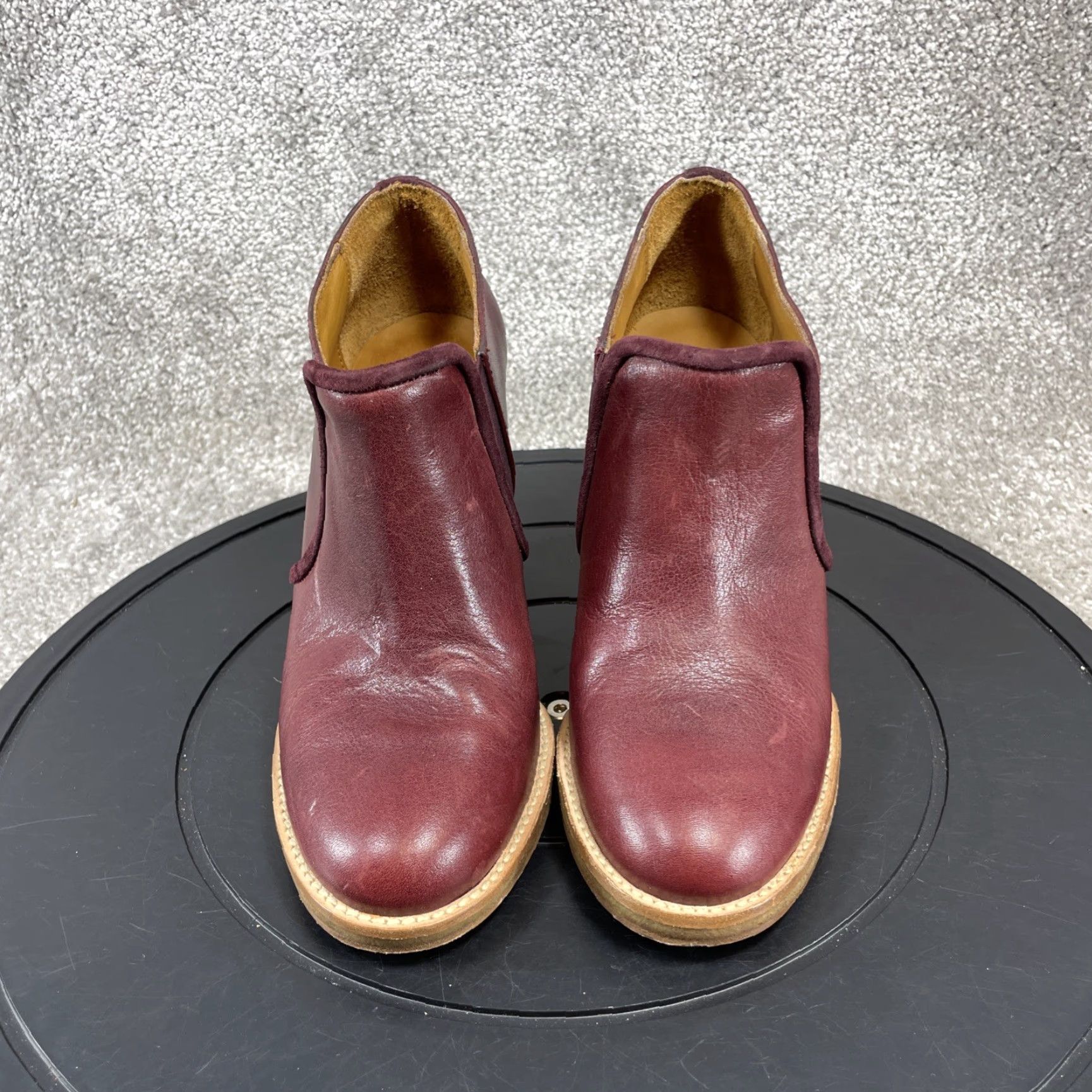Isabel Marant VINTAGE Isabel Marant Women’s Boots Casual Party Leather Block Heel Slip-On 6.5 US Burgundy Size US 5 / IT 35 - 4 Thumbnail