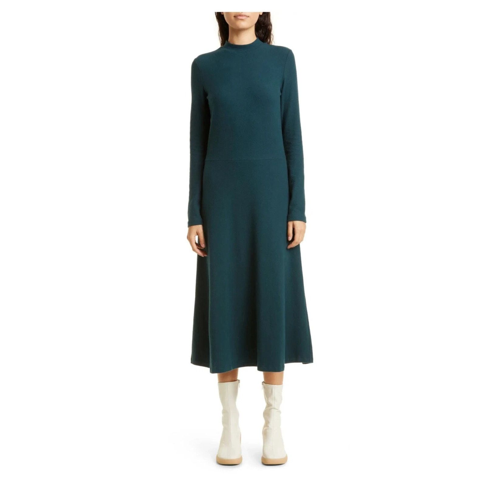 NWT Vince Mock Neck Long Sleeve A-Line Dress Size Large