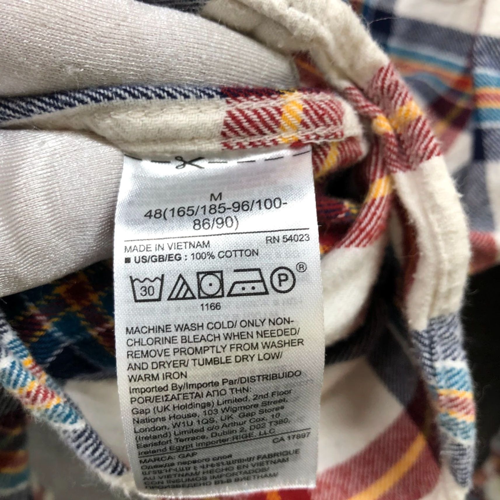 Gap Gap Untucked Flannel Shirt Mens M Plaid Multicolor Cotton Size US M / EU 48-50 / 2 - 6 Thumbnail
