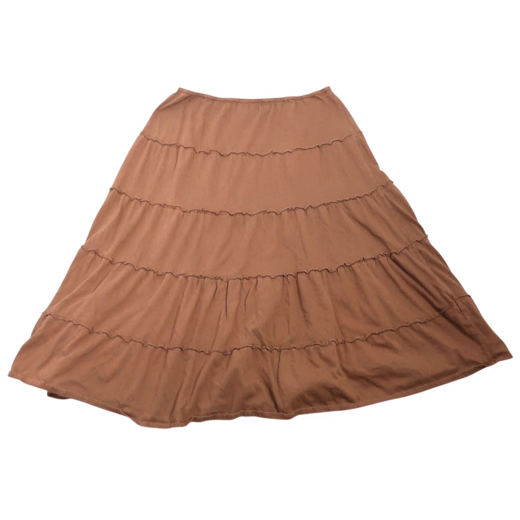 Vintage VINTAGE Clues COLLECTIONS Skirt Midi Peasant Brown Low Rise L Womens Bohemian Hippie 2000s Adjustable Waist 28" Length Regular Spring Summer Fall Size 36" / US 14 / IT 50 - 3 Thumbnail