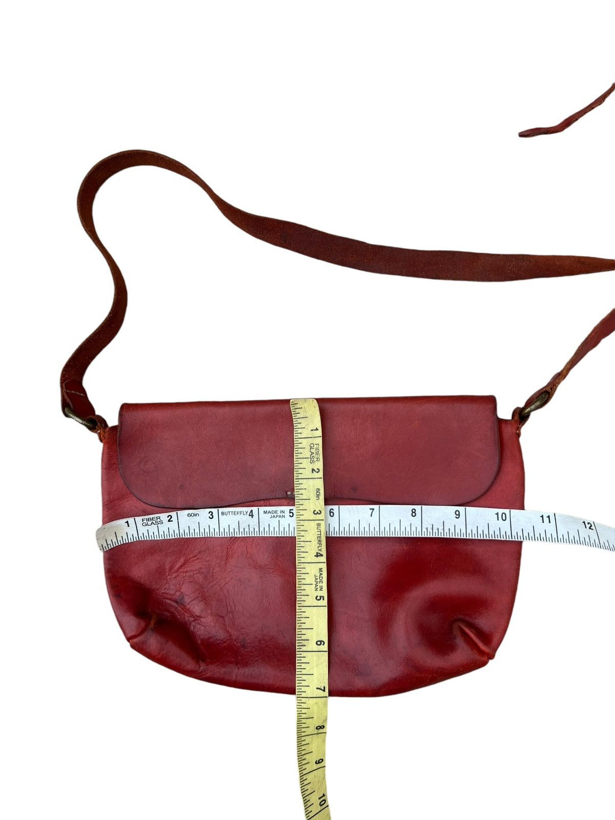 Leather Vintage Kissora Japan Fade Distress Patina Leather Sling Bag Size ONE SIZE - 25 Thumbnail