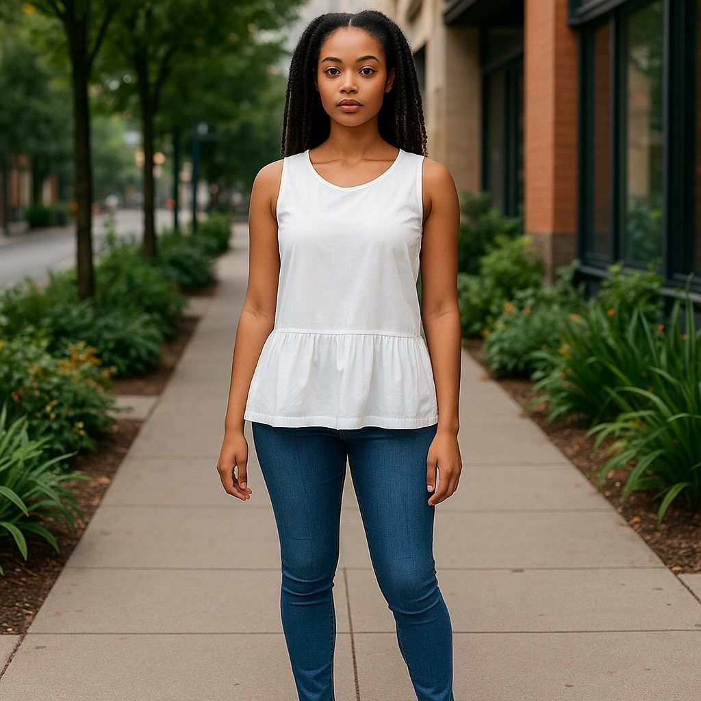 Anthropologie Anthropologie White Peplum Tank Top Size S / US 4 / IT 40 - 1 Thumbnail