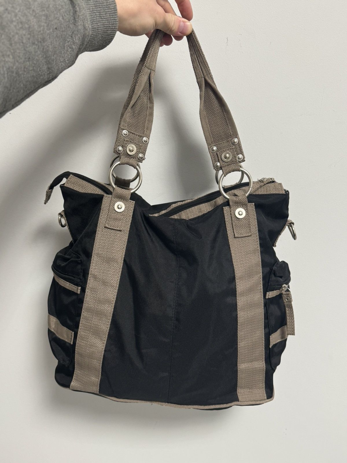 Other Catwalk Stylish Black Tote Bag Multi Pocket Nylon Shoulder Size ONE SIZE - 8 Thumbnail