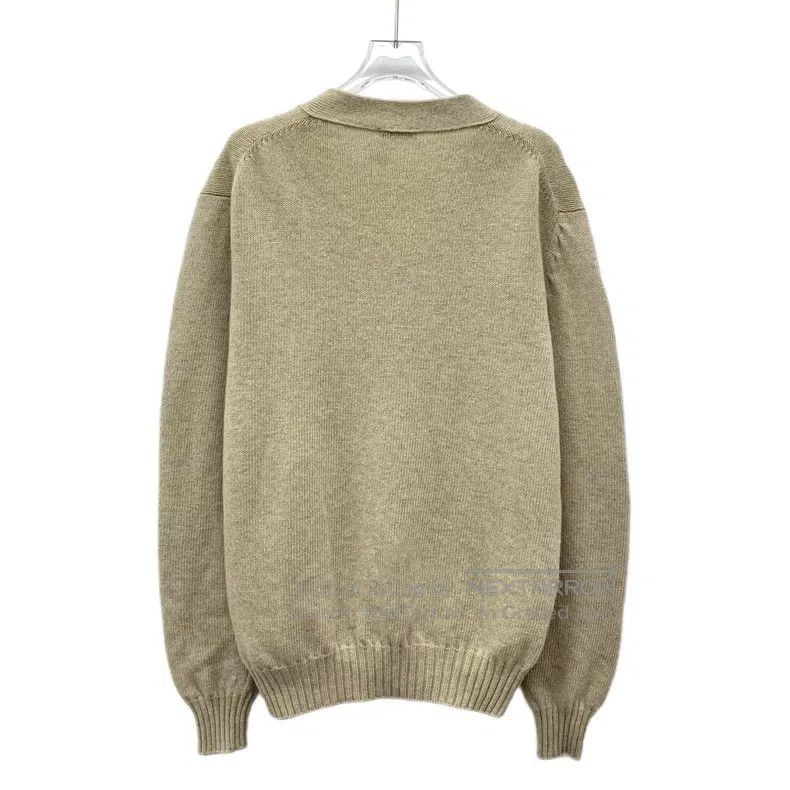 Dior Dior Oatmeal logo letter embroidery wool V-neck single-bre Size US M / EU 48-50 / 2 - 2 Thumbnail