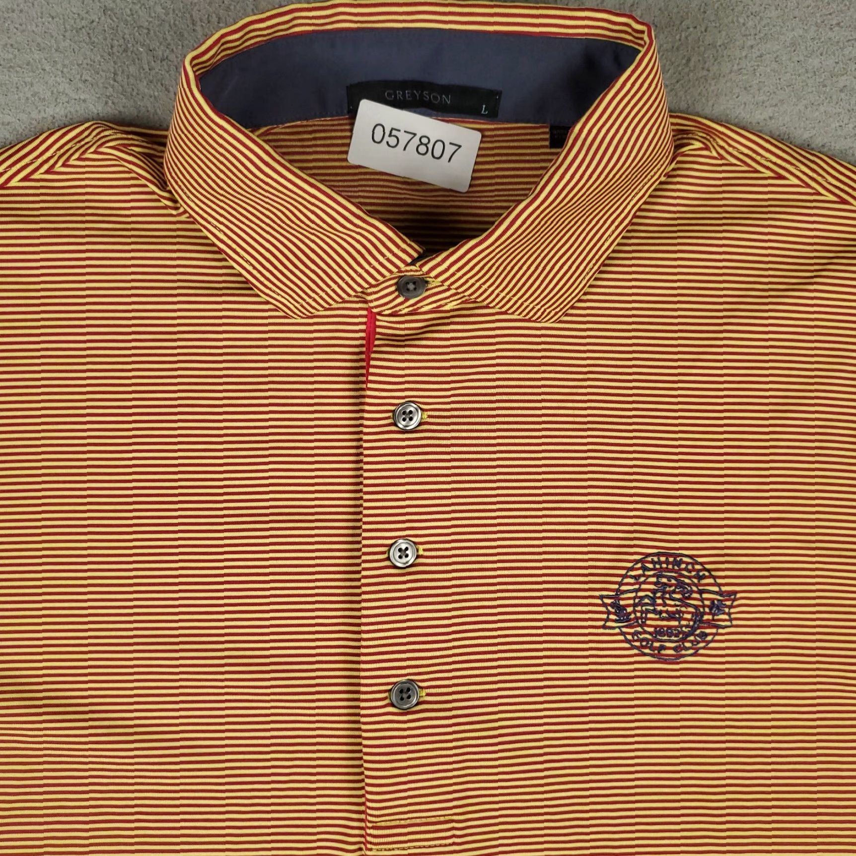 Vintage Greyson Polo Shirt Mens L Red Striped Logo Golf Short Sleeve Polo Size US L / EU 52-54 / 3 - 2 Thumbnail