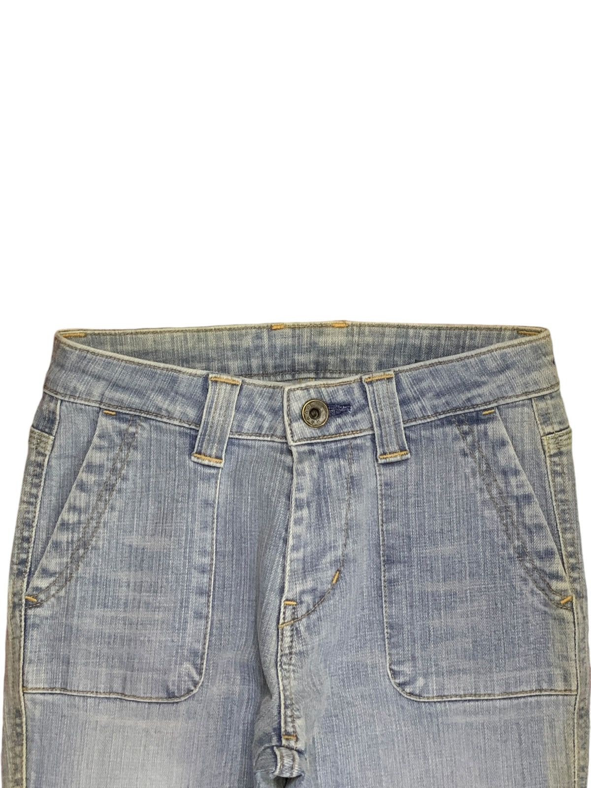 Japanese Brand × Jean Vintage Japanese Brand Mud Wash Fatigue Style Flare Jeans Size 24" / US 00 / IT 34 - 4 Thumbnail