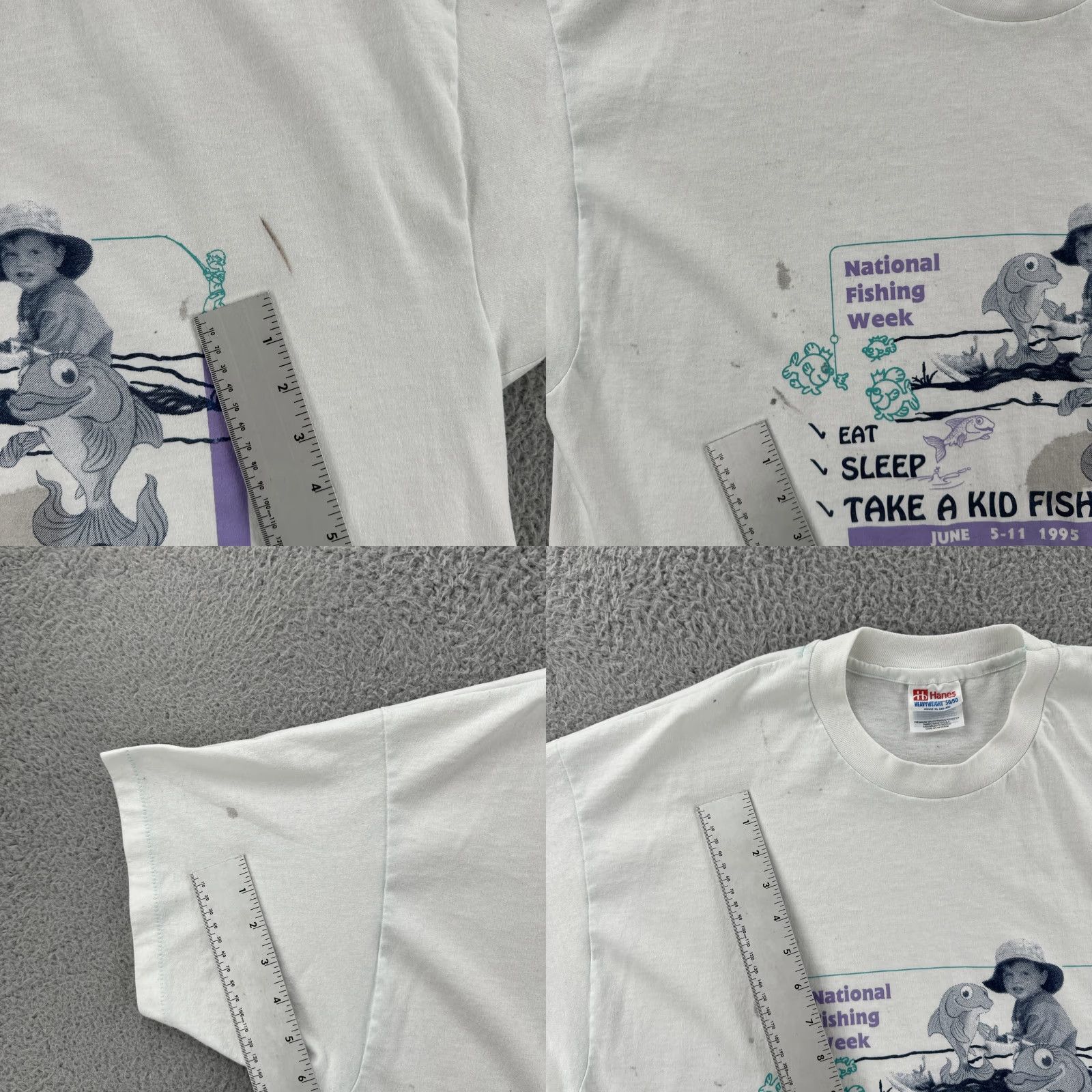 Hanes VINTAGE Hanes Shirt 90s Mens XL White Short Sleeve Crew Neck 50/50 Heavyweight T-Shirt Size US XL / EU 56 / 4 - 9 Thumbnail