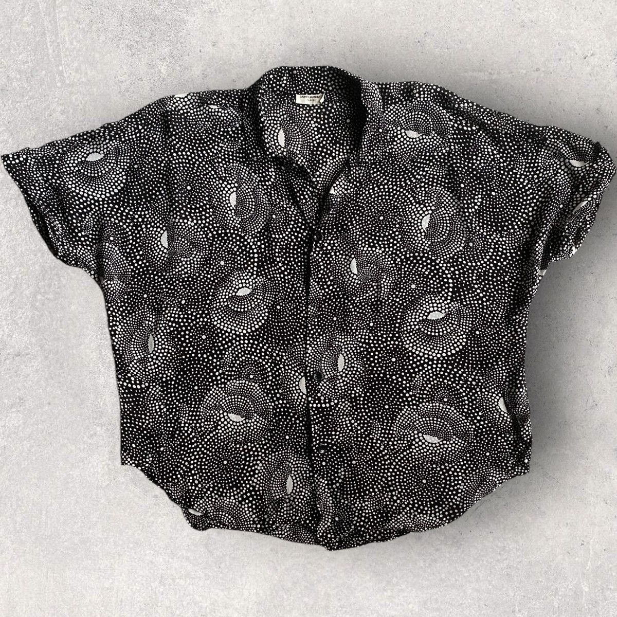 Saint Laurent Paris SS19 Polka dot Silk Shark Collar Shirt Size US S / EU 44-46 / 1 - 1 Thumbnail