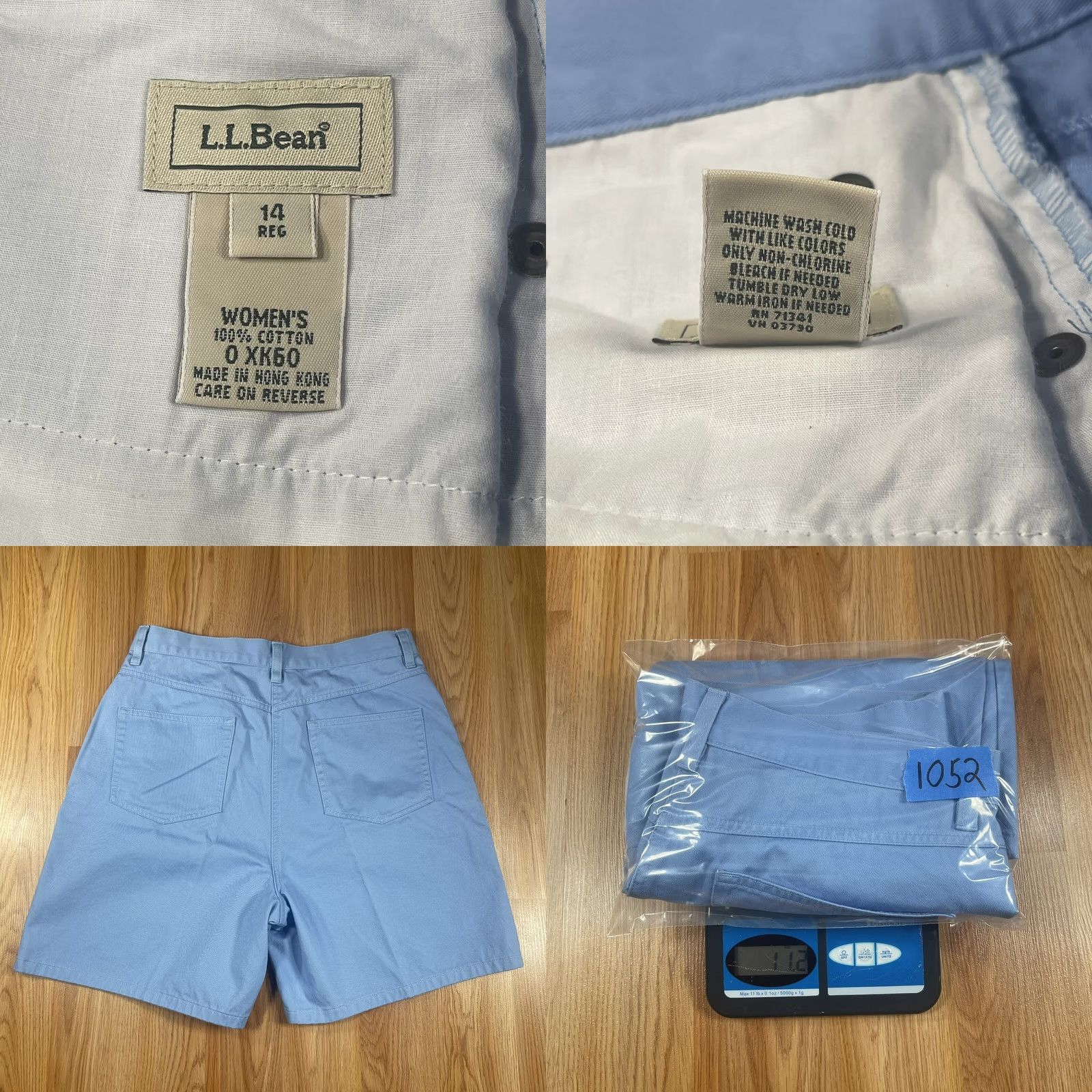 Vintage VINTAGE LL Bean Shorts Womens Size 14 Blue Flat Front Khaki Chino Slacks 100% Cotton Size 36" / US 14 / IT 50 - 8 Thumbnail