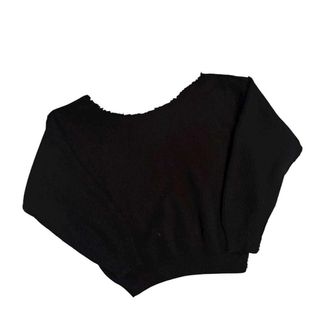 Other Y2K Scoop Neck Black Knit Sweater Grunge Loose Oversized M/L Size L / US 10 / IT 46 - 1 Thumbnail