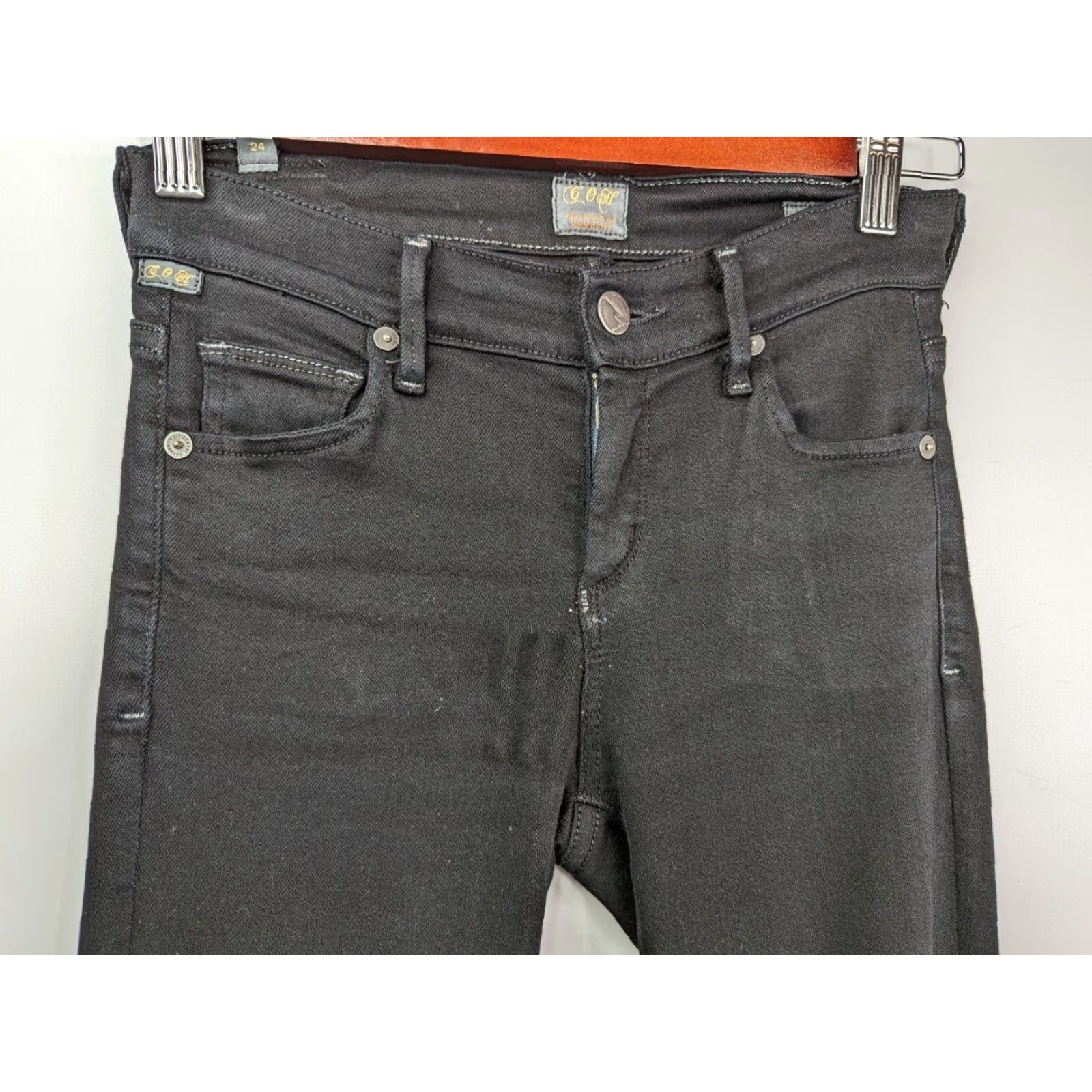Citizens Of Humanity COH Citizens of Humanity Avedon Skinny Jeans Size 24 Black Denim 1300 Size 42" / US 20 - 2 Thumbnail