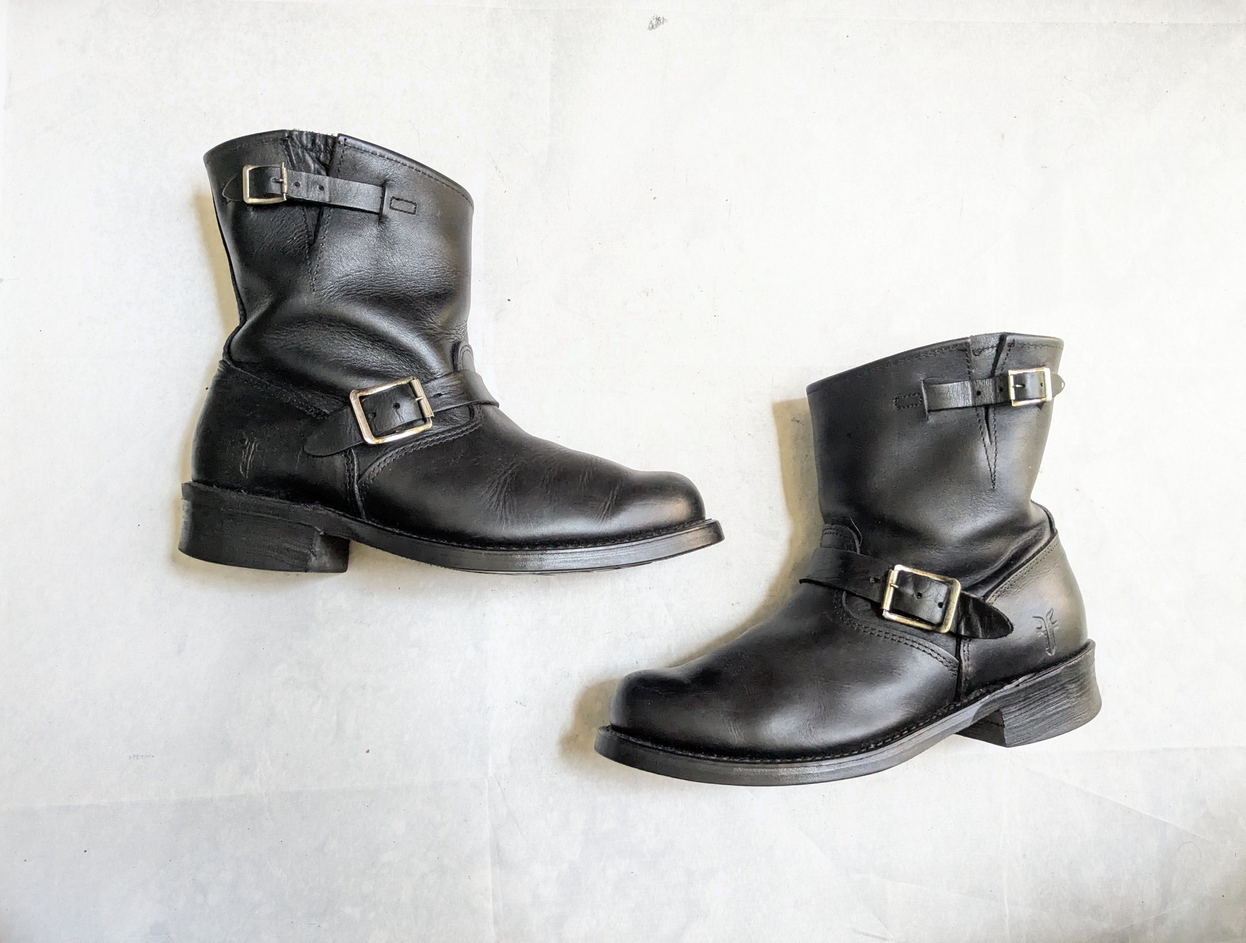 Frye Frye Engineer Black Leather 9 M Leather Buckle Size US 9 / EU 42 - 1 Thumbnail