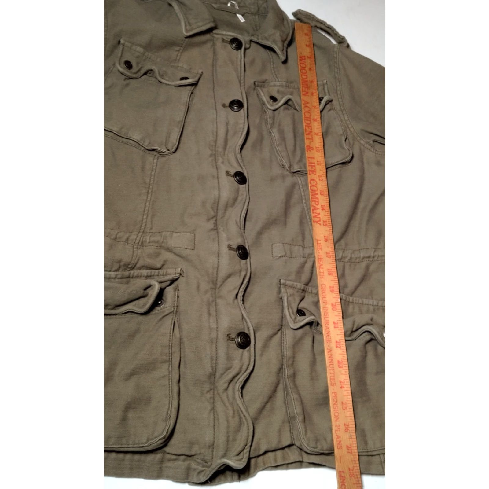 Free People Free People Not Your Brothers Surplus Jacket M Women Green Army Military Utility Pocket Crest Buttons Long Sleeve Button Zip Jacket Size M / US 6-8 / IT 42-44 - 5 Thumbnail