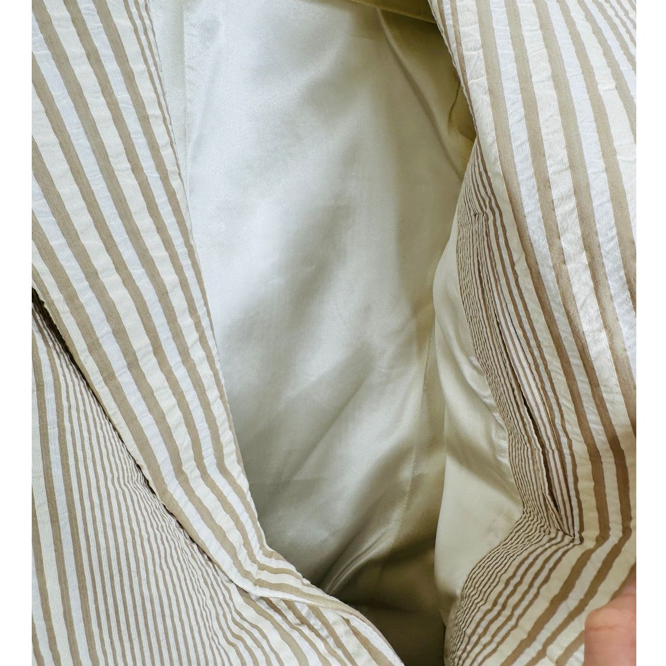 Other Alvin Valley Tan & Cream Stripe 3-Button Blazer Jacket 34 Size S / US 4 / IT 40 - 8 Thumbnail