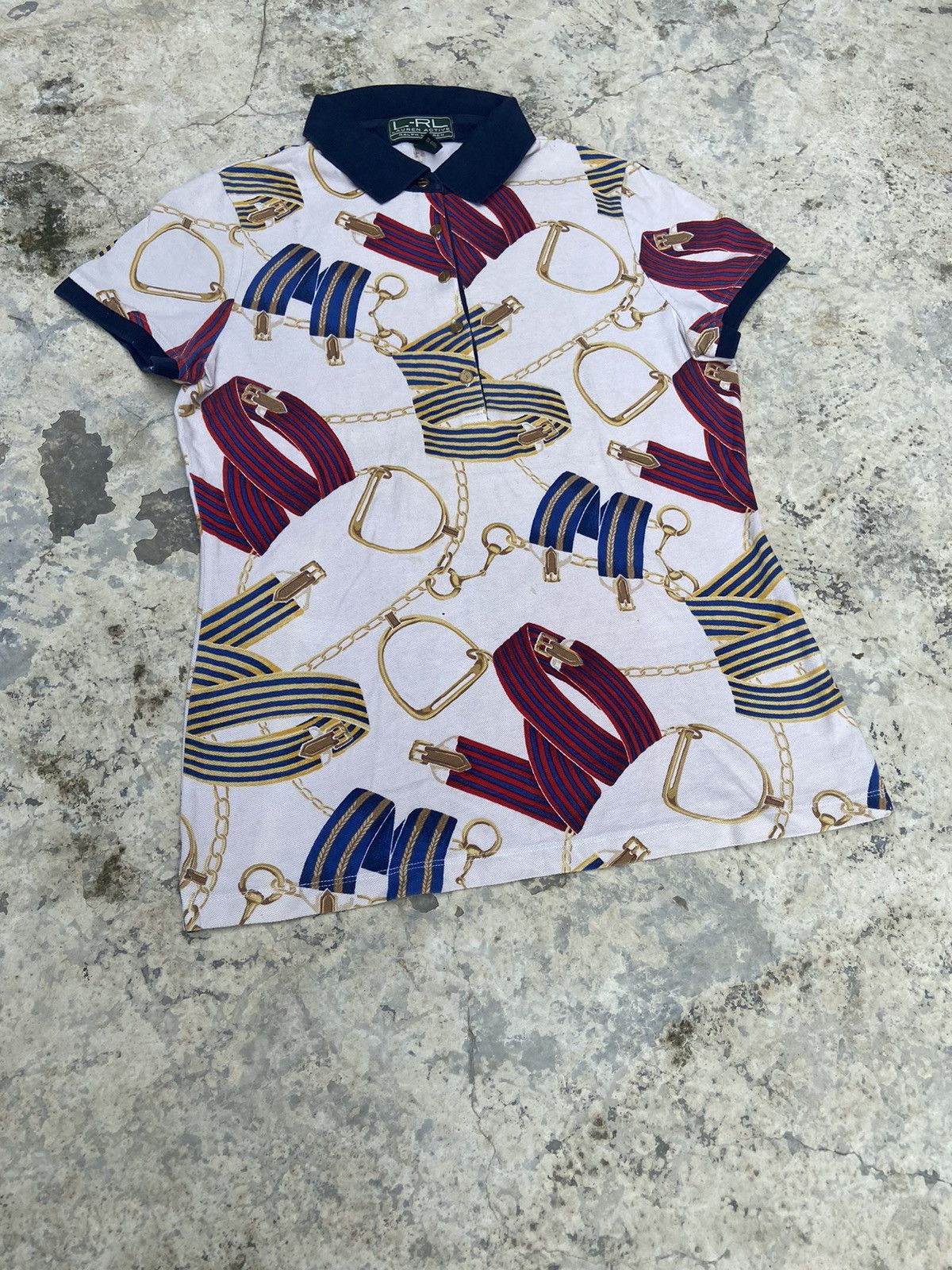 Lauren Ralph Lauren 💥 Rare 💥 LRL ralph Lauren women polo shirt full print Size M / US 6-8 / IT 42-44 - 3 Thumbnail