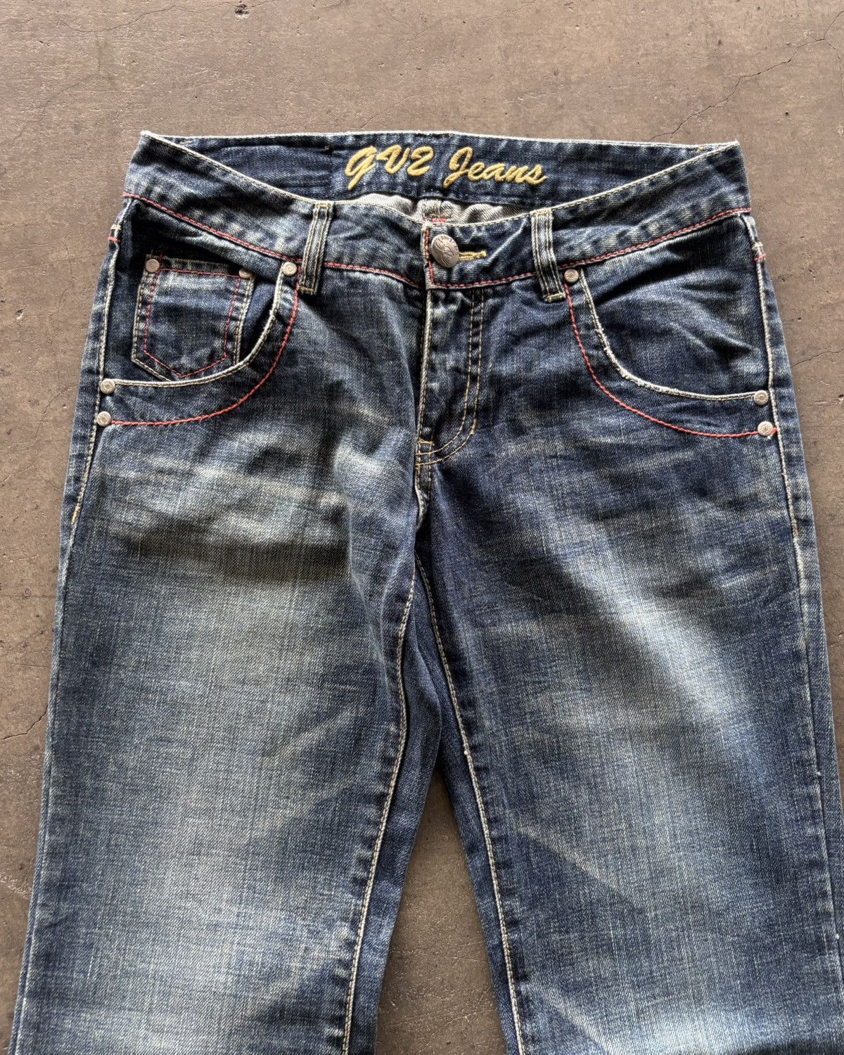 14th Addiction × Japanese Brand × KMRii Gv2 Jeans Mud Wash Blue Flared Denim Jeans Size US 30 / EU 46 - 3 Thumbnail