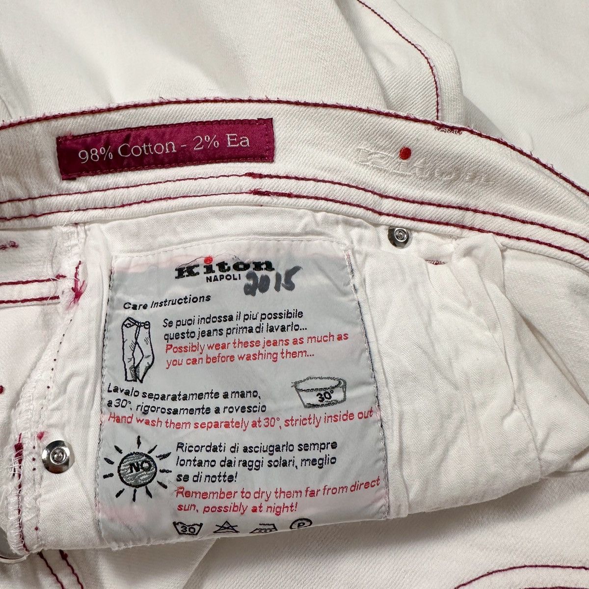 Kiton KITON Limited Edition Selvedge Denim Jeans In White Size US 40 / EU 56 - 8 Thumbnail