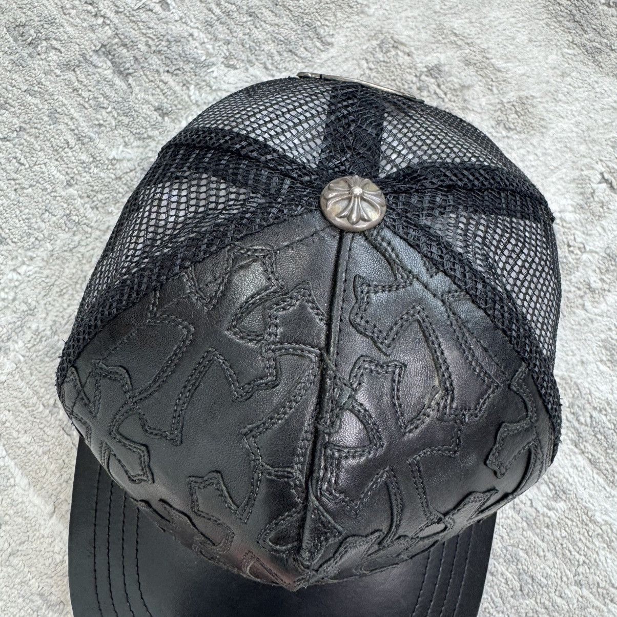 Chrome Hearts Cemetery leather patch cross trucker hat Size ONE SIZE - 7 Thumbnail