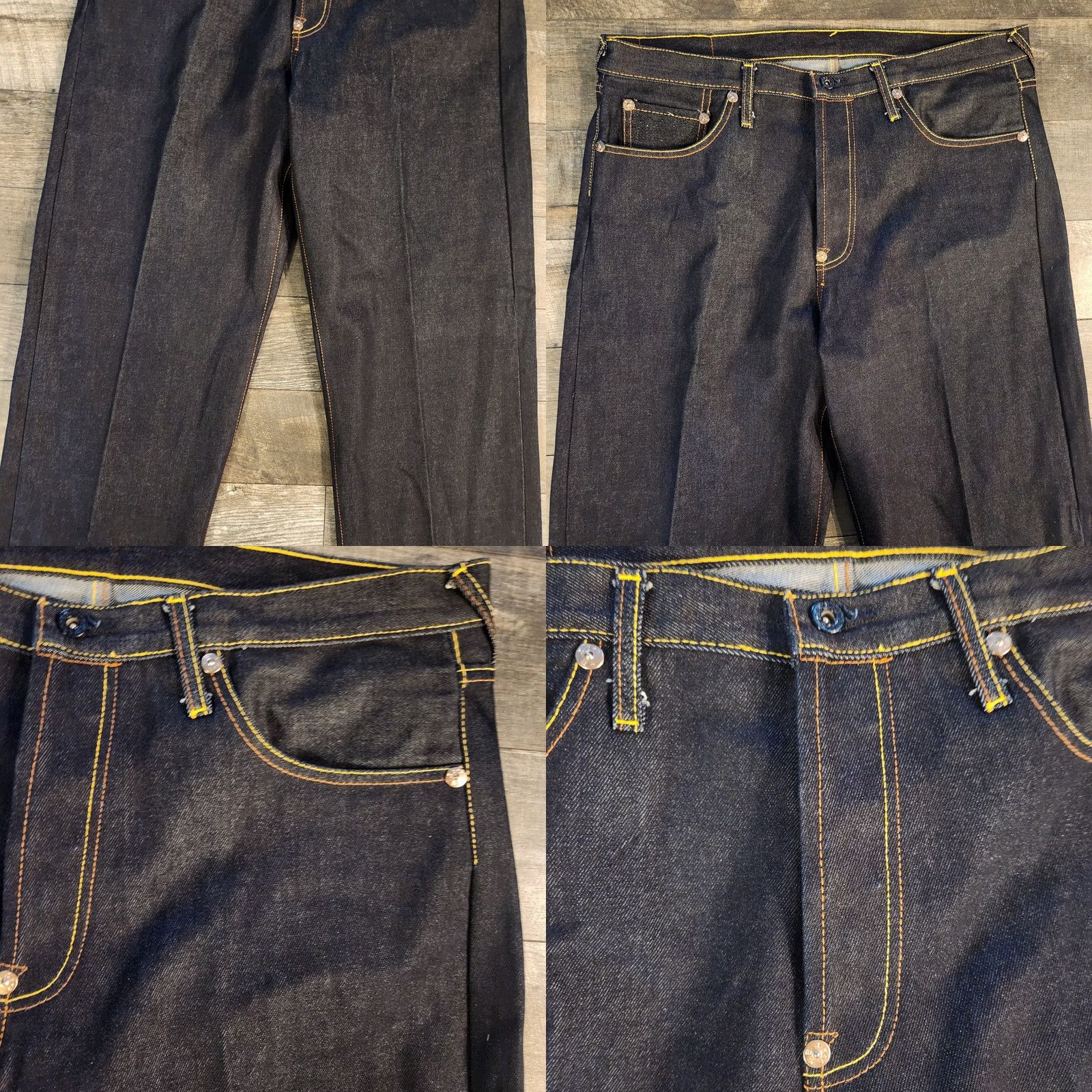 RMC Jeans VINTAGE Red Monkey Jeans Mens 38x36 Baggy Embroidered Dark Blue Wide-Leg Jeans Mens Regular 38x36 Boys? Size US 38 / EU 54 - 9 Thumbnail