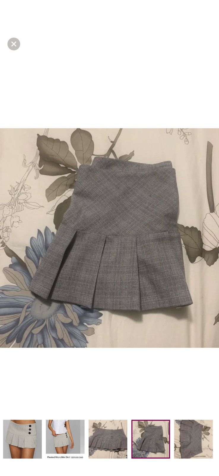 Other Grey Pleated Skirt Size 26" / US 2 / IT 38 - 4 Thumbnail