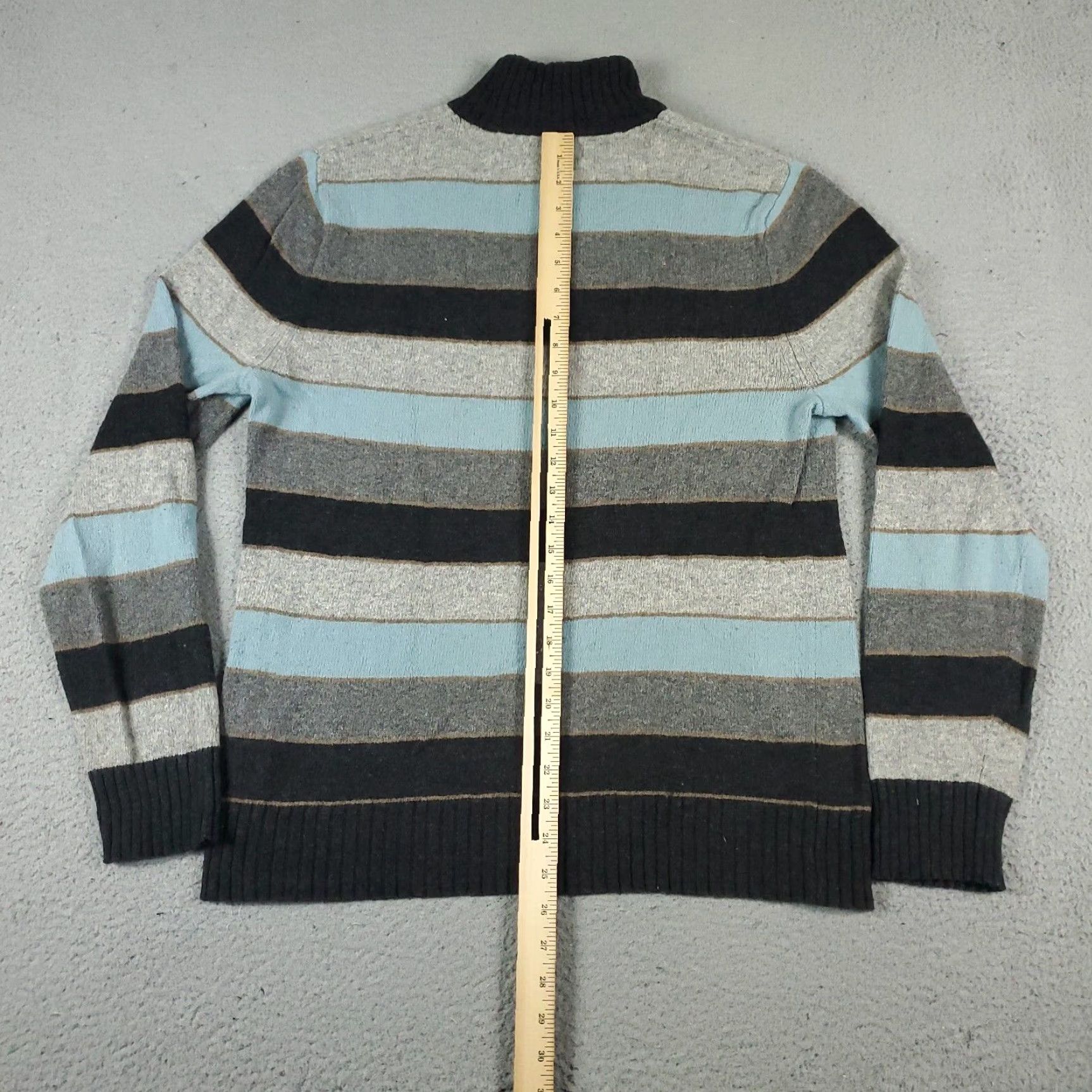 Banana Republic Banana Republic Mens Medium Gray Striped Pullover Sweater Size US M / EU 48-50 / 2 - 5 Thumbnail