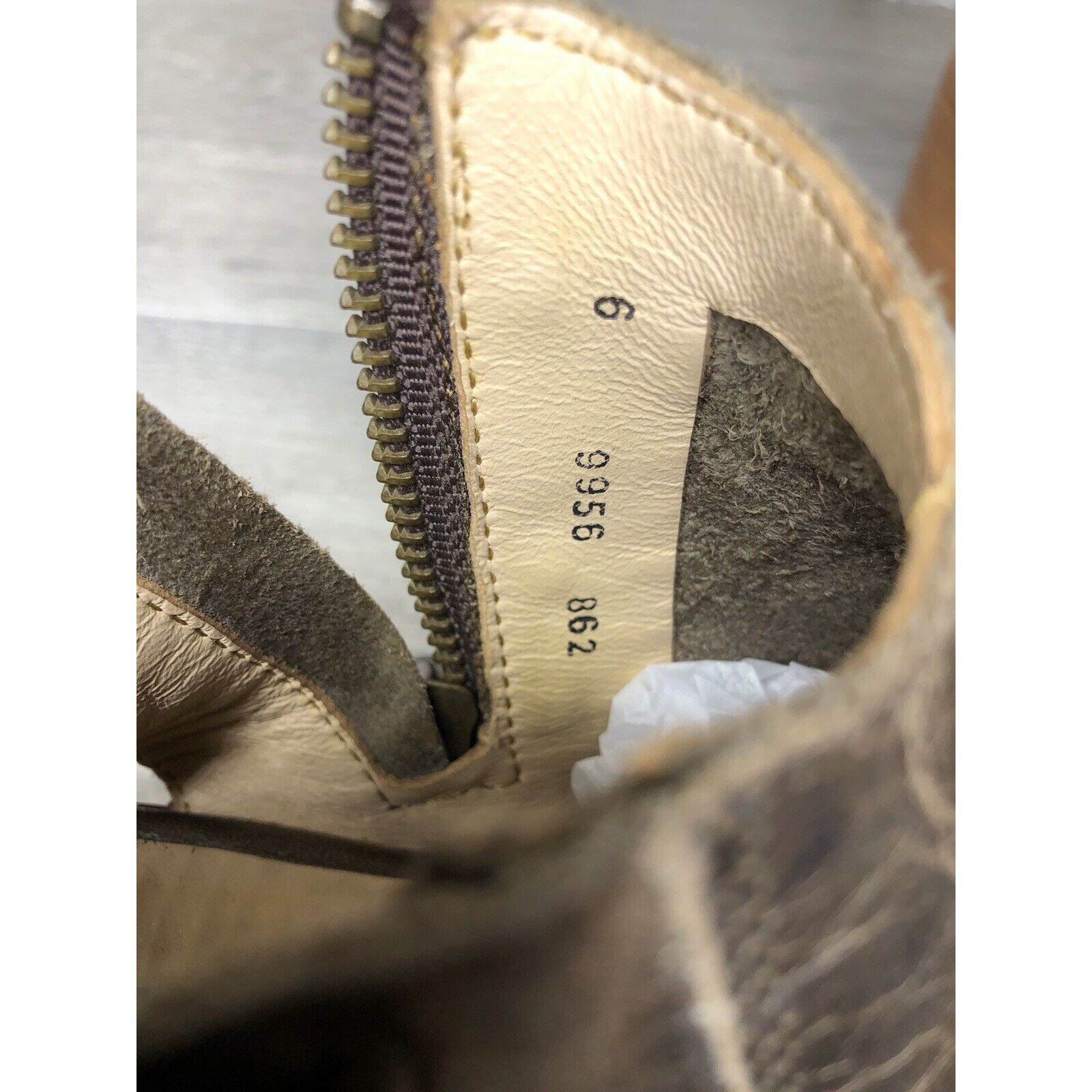Other Baske California Ariel Olive Leather Lace Zip Open Toe Heel Size US 6 / IT 36 - 14 Thumbnail