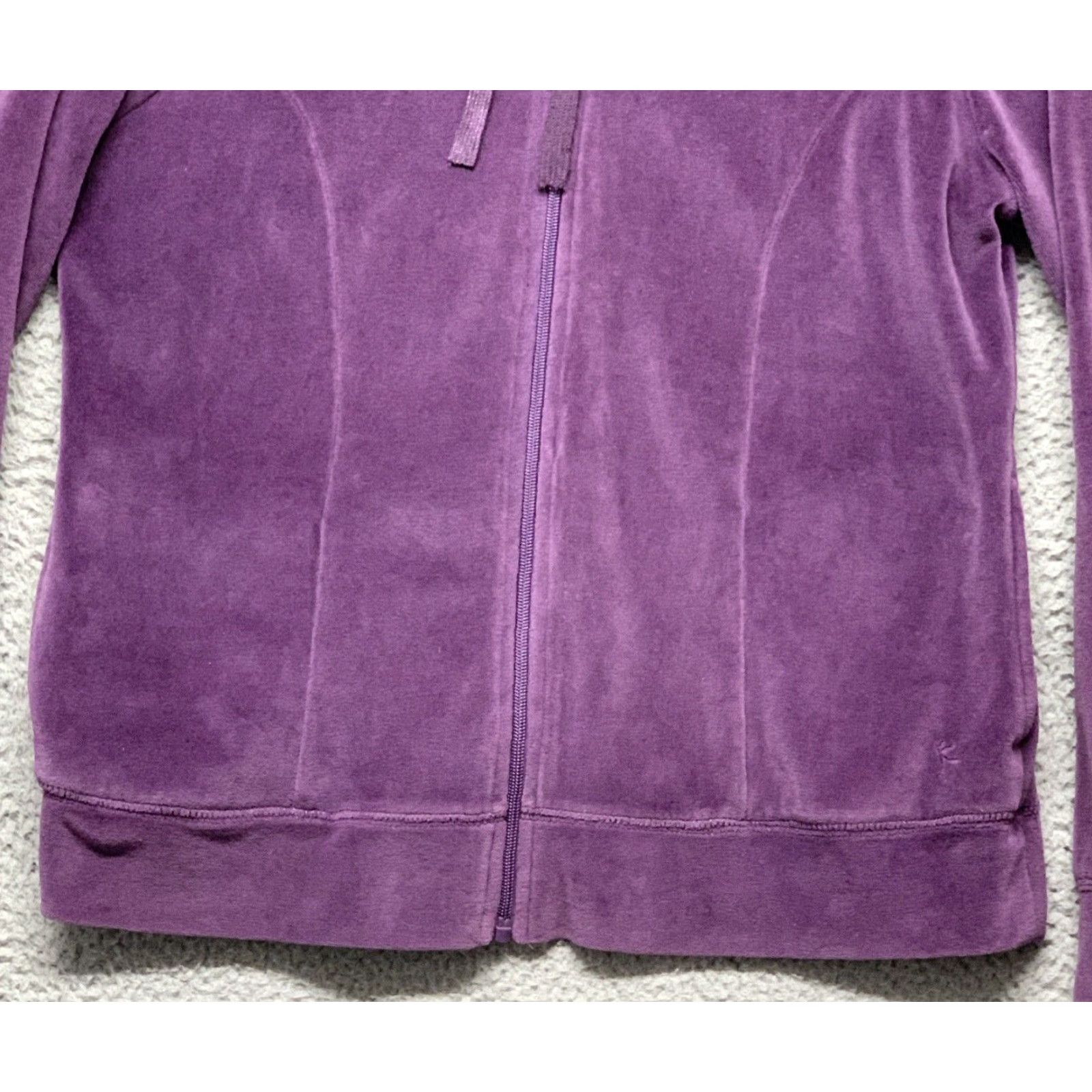 Vintage Danskin Now Jacket Womens Full Zip Hooded Plush Purple 2-Pockets Size Large Size S / US 4 / IT 40 - 4 Thumbnail