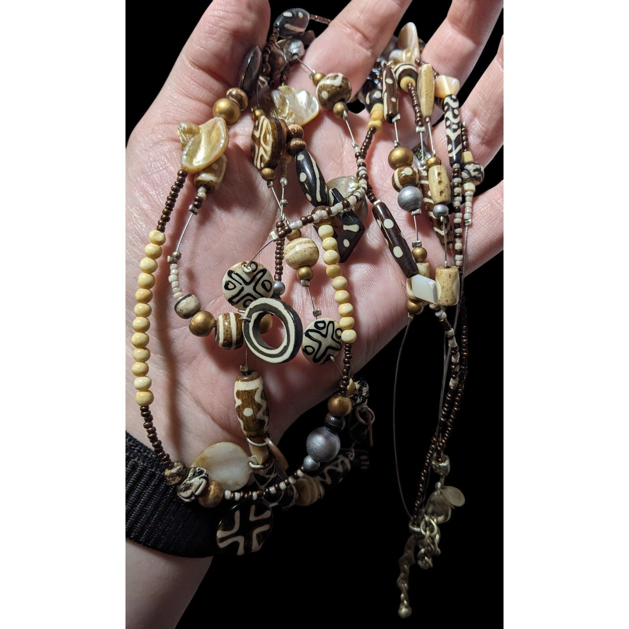 Chicos Chico's Multilayer Tribal Mixed Media Beaded Necklace Size ONE SIZE - 5 Thumbnail