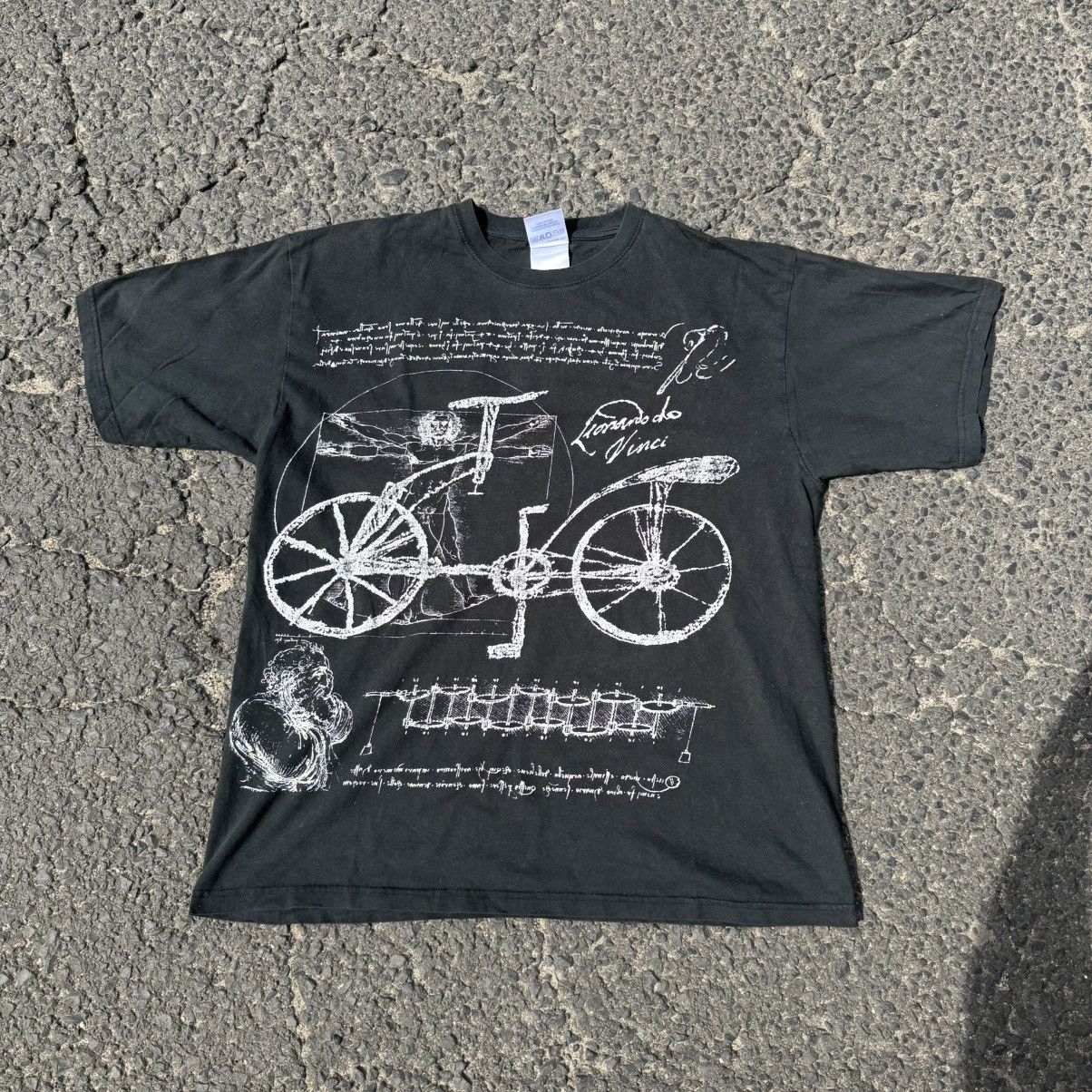 Japanese Brand Vintage Leonardo da Vinci Printed Tshirt Art Hoe 00s Washed Size US S / EU 44-46 / 1 - 12 Thumbnail