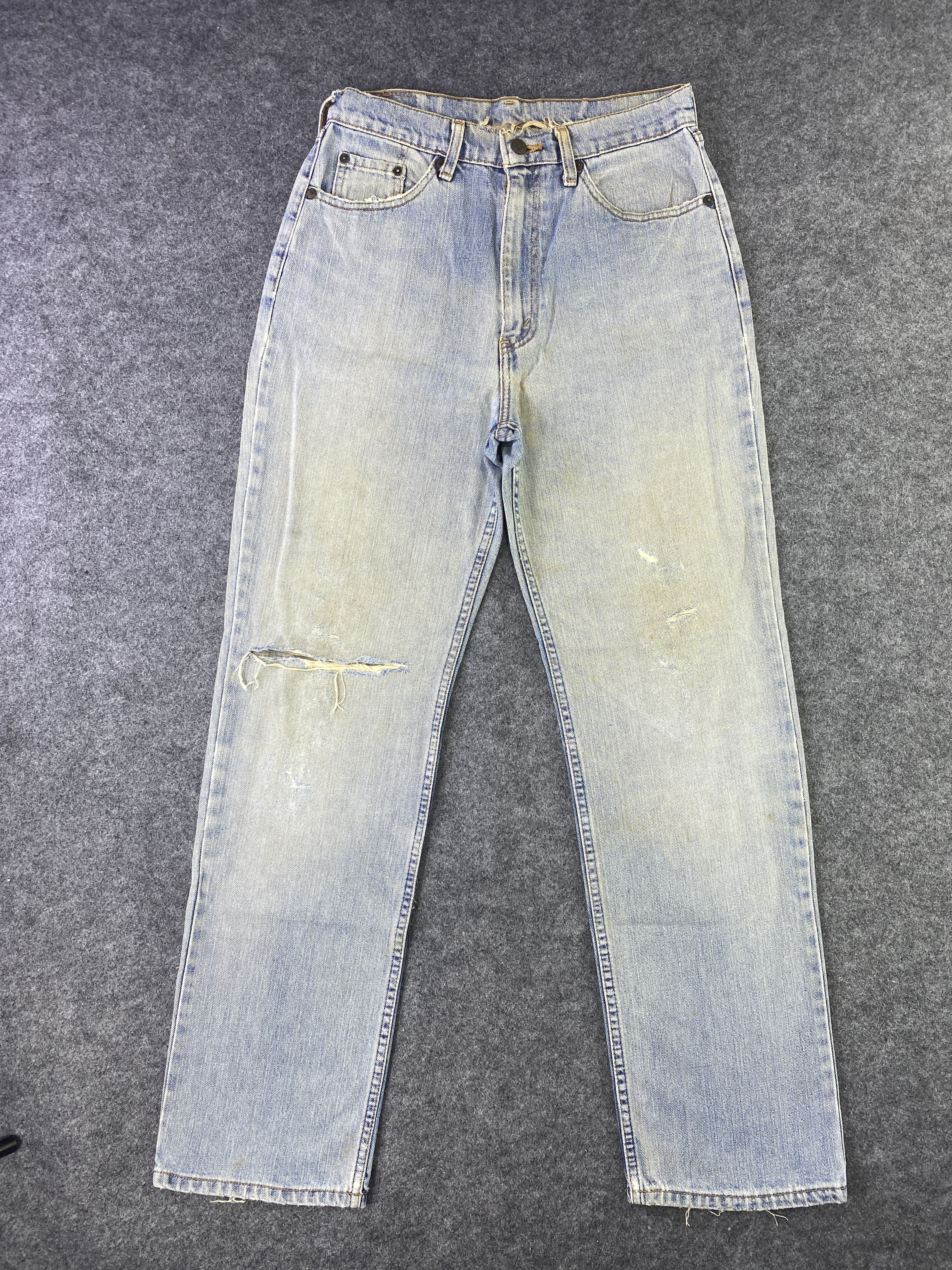 Levi's VINTAGE LEVI'S 519 DISTRESS BLUE WASH JEANS - J911 Size US 29 - 1 Thumbnail