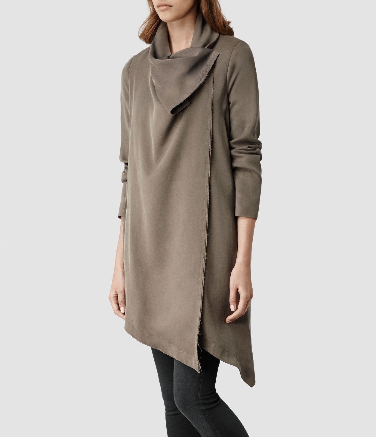 Allsaints × Japanese Brand Women’s AllSaints IONA COAT jacket trench luxury grey Size XS / US 0-2 / IT 36-38 - 2 Thumbnail