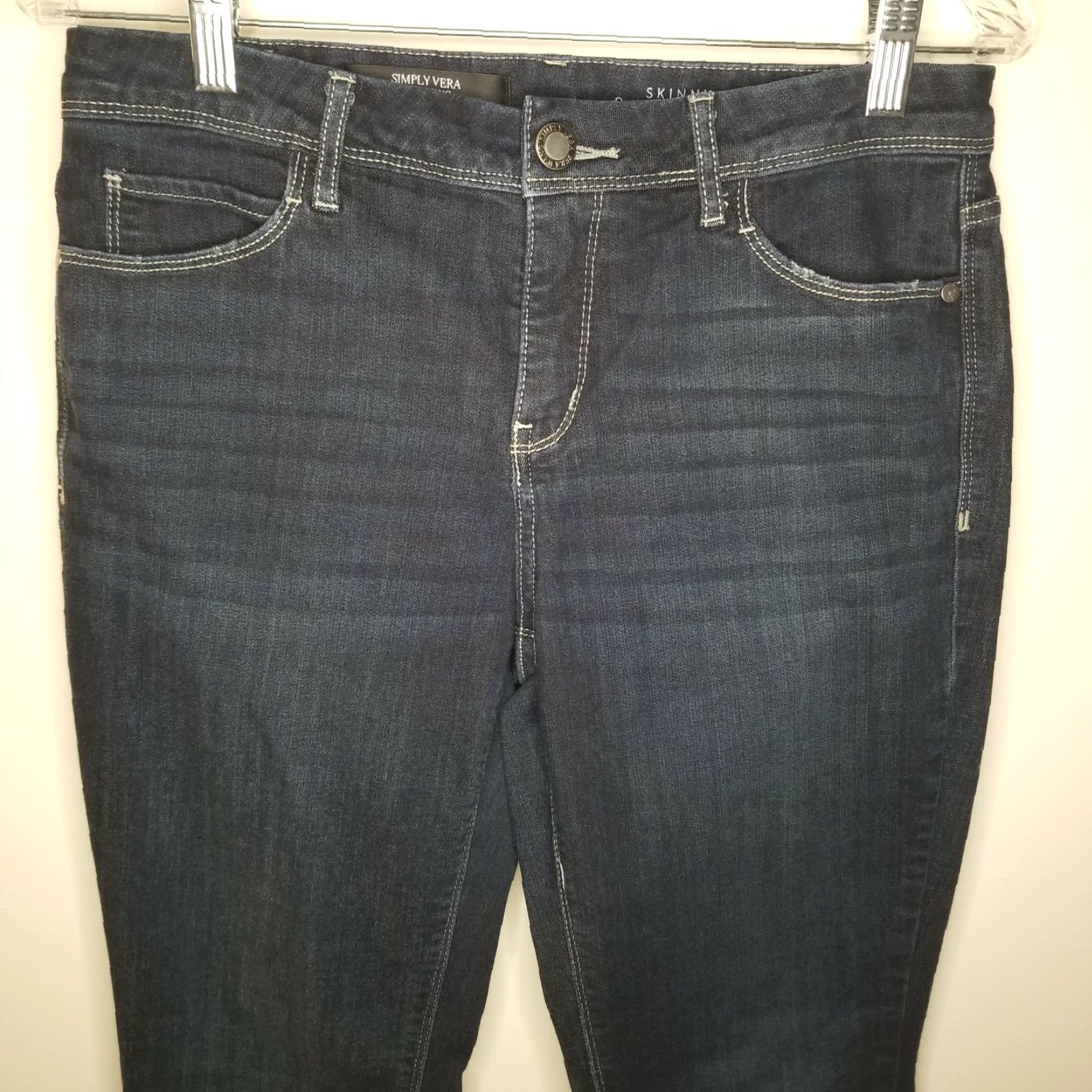 Vintage VINTAGE? Wait: Simply Vera Denim Women's Jeans Skinny Mid Rise Dark Blue Size 8 Women’s Jeans, Denim, Skinny, Mid Rise, Size 8 Size 30" / US 8 / IT 44 - 2 Thumbnail