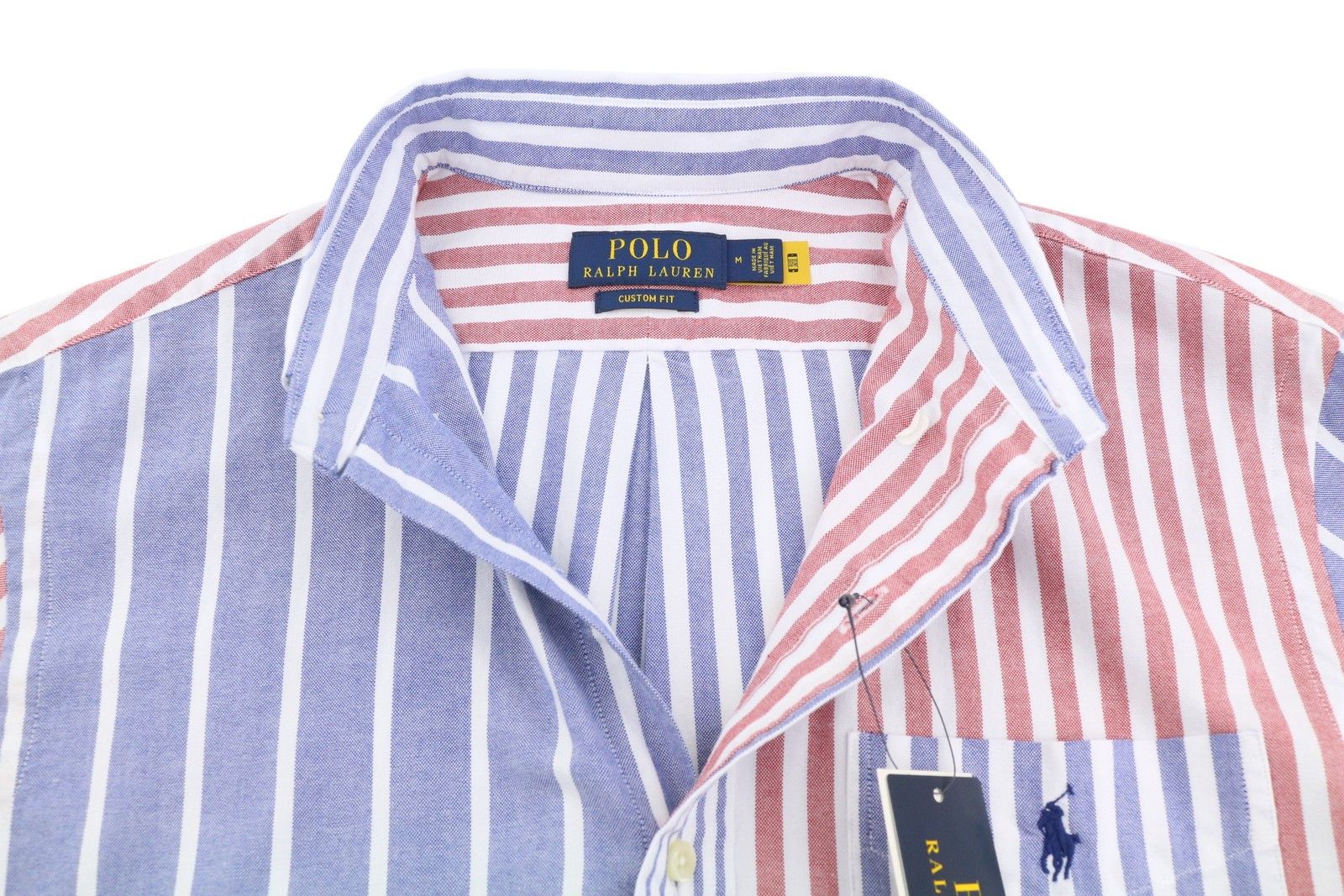 Ralph Lauren M Striped Button-Down Neck Patch Pocket Custom Fit 87019 Size US M / EU 48-50 / 2 - 4 Thumbnail