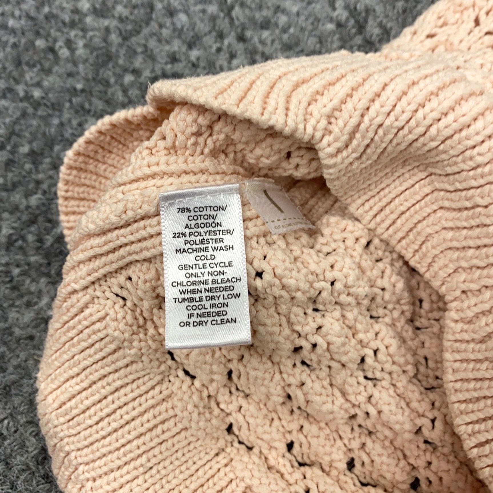 Loft LOFT Sweater Women Small Light Pink Open Knit Scalloped Hem Pullover Size S / US 4 / IT 40 - 5 Thumbnail