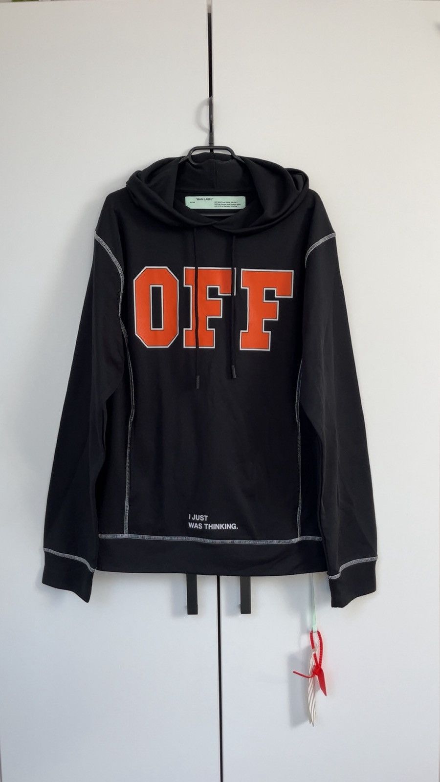Off-White Off-White "I JUST WAS THINKING" Varsity Logo Hoodie Size US L / EU 52-54 / 3 - 1 Thumbnail