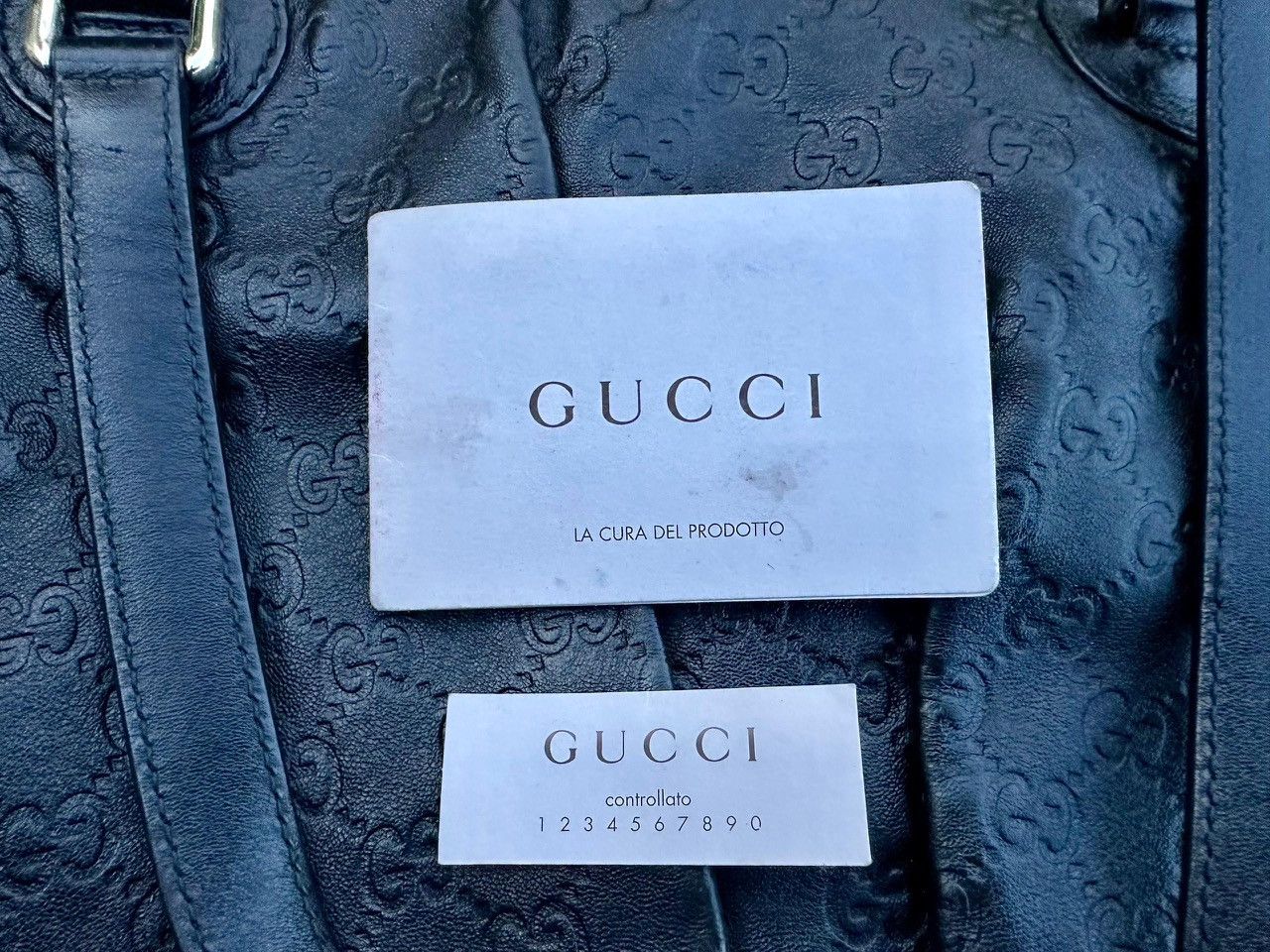 Gucci Authentic Gucci Guccisima Black Leather Full Moon Large Tote Size ONE SIZE - 11 Thumbnail
