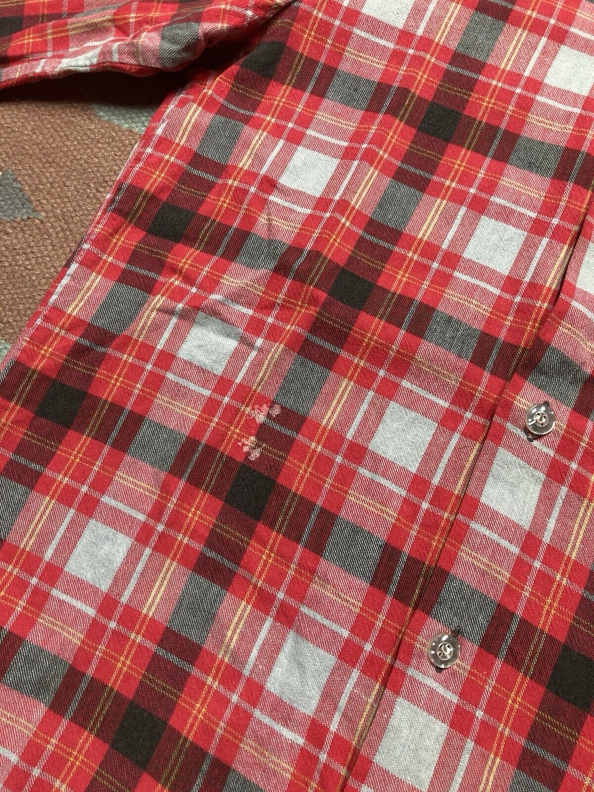 Vintage VTG 70s cotton flannel Mr Leggs check soft red plaid small Size US S / EU 44-46 / 1 - 3 Thumbnail