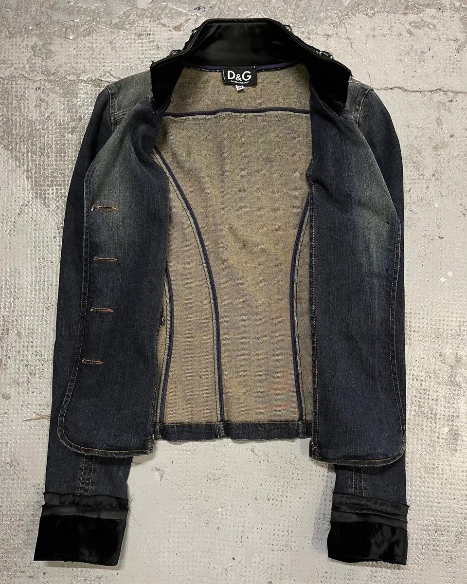 Dolce & Gabbana 2000s Dolce & Gabbana Velvet Denim Blue Blazer Jacket Size M / US 6-8 / IT 42-44 - 8 Thumbnail
