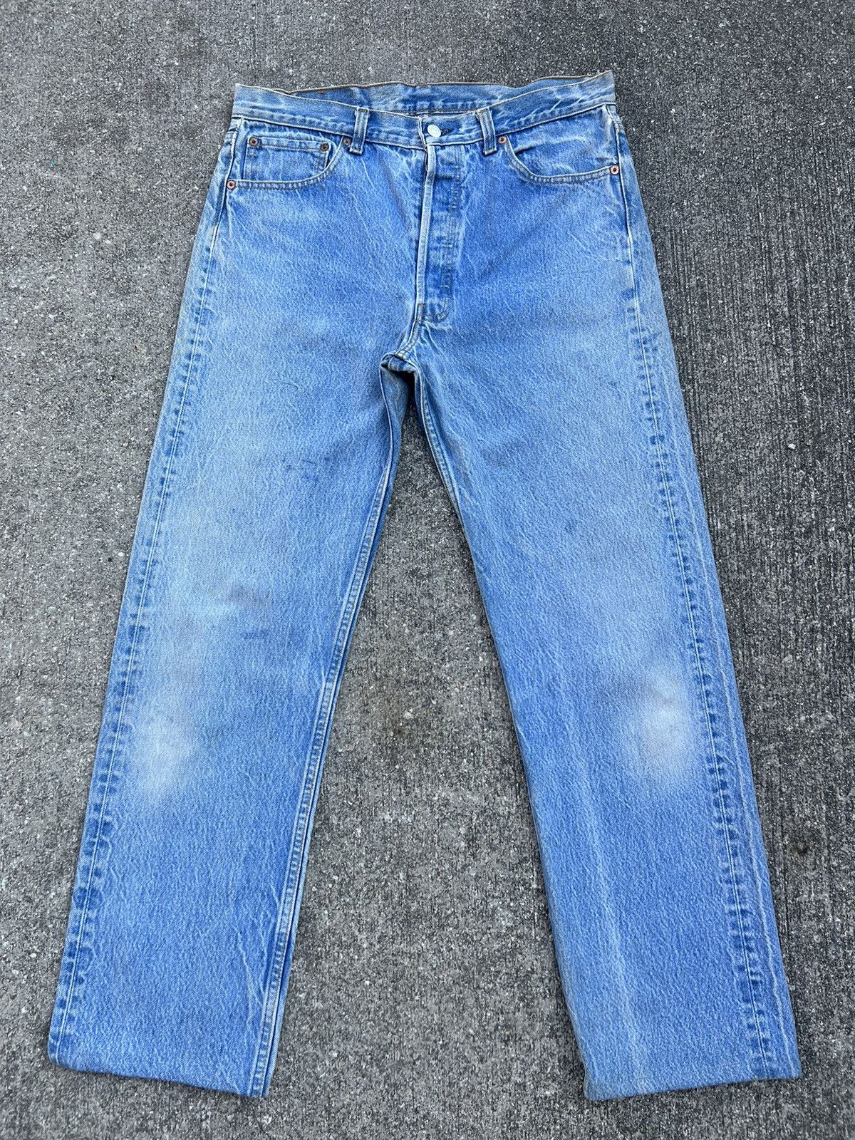Levi's Vintage 80s Levi’s 501 Faded Light Blue Denim Jeans Size US 34 / EU 50 - 1 Thumbnail