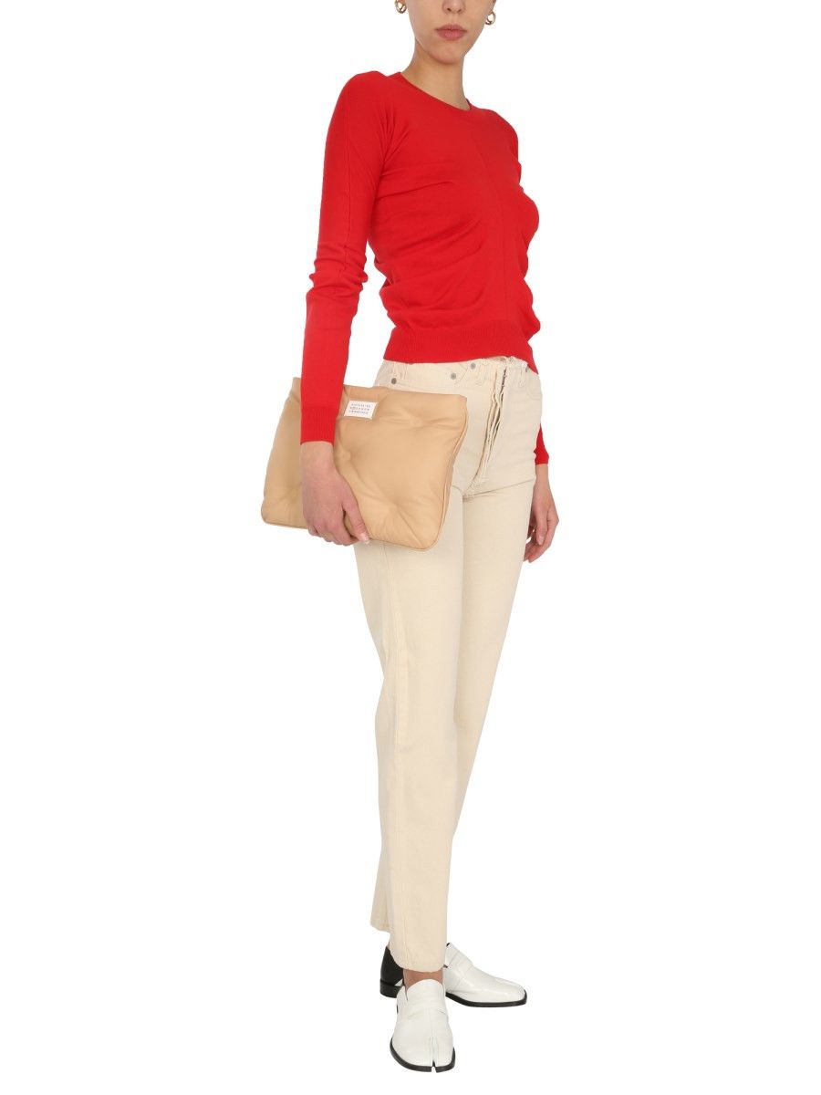 Maison Margiela o1y0625 Crewneck Sweater in Red Size S / US 4 / IT 40 - 4 Thumbnail