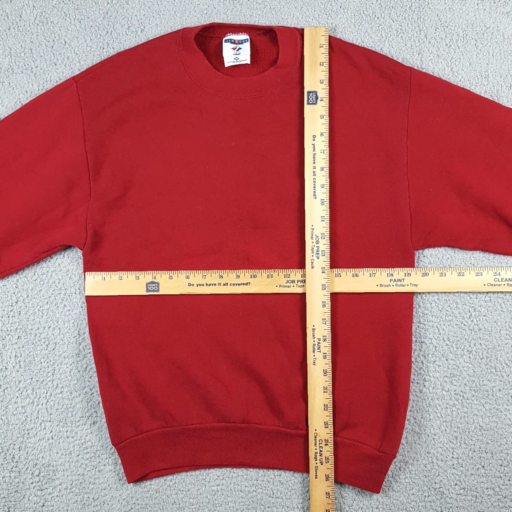 Jerzees Jerzees Sweatshirt Unisex Adults M Red Y2K Plain Pullover Crewneck Fleece Grunge 90s Size M / US 6-8 / IT 42-44 - 7 Thumbnail