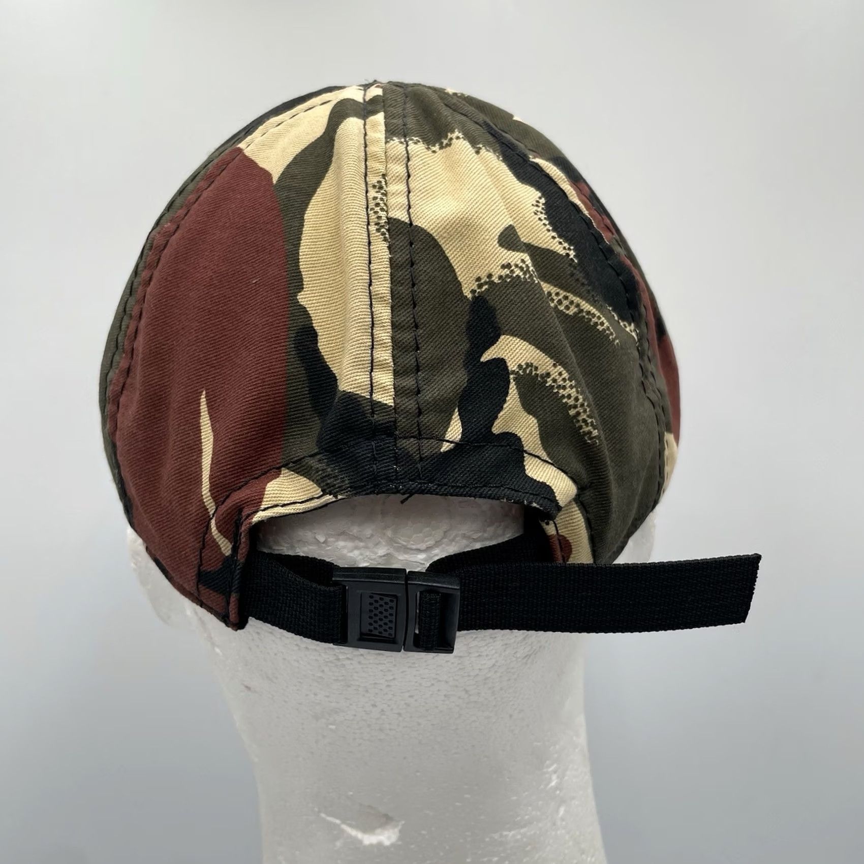 Vintage Creative King Camouflage Nylon 6 Panel Long Bill Strapback Hat USA Made Size ONE SIZE - 4 Thumbnail