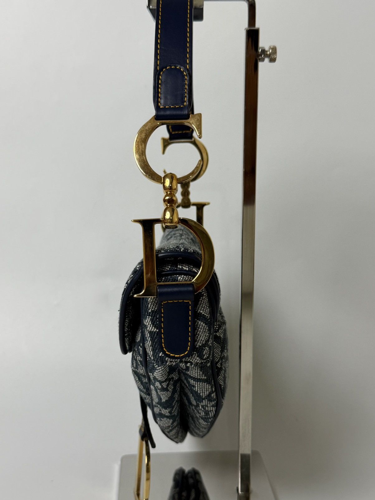 Dior 2000’s Dior Blue Oblique Saddle Bag Rare Lining Size ONE SIZE - 4 Thumbnail