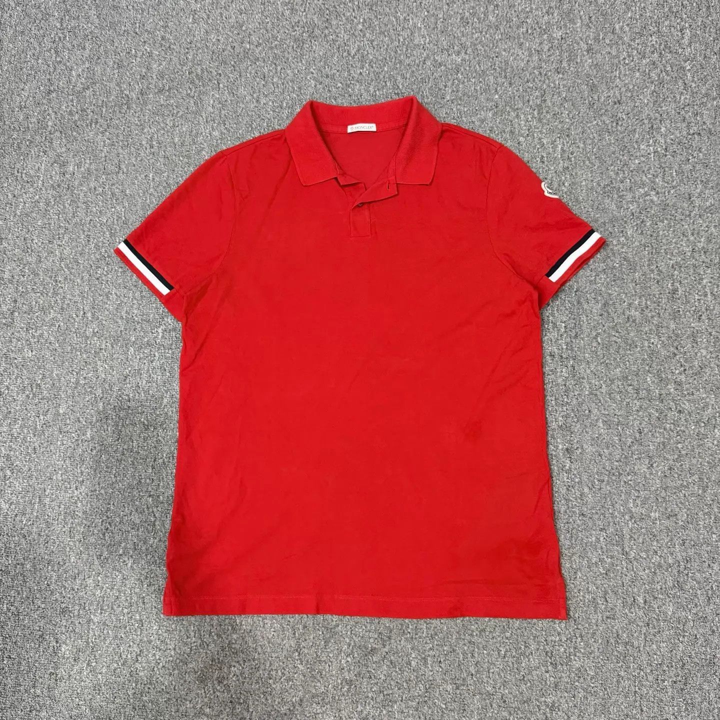 Moncler Moncler Red Logo Short-Sleeve Polo Shirt L 99 New Size L / US 10 / IT 46 - 1 Thumbnail