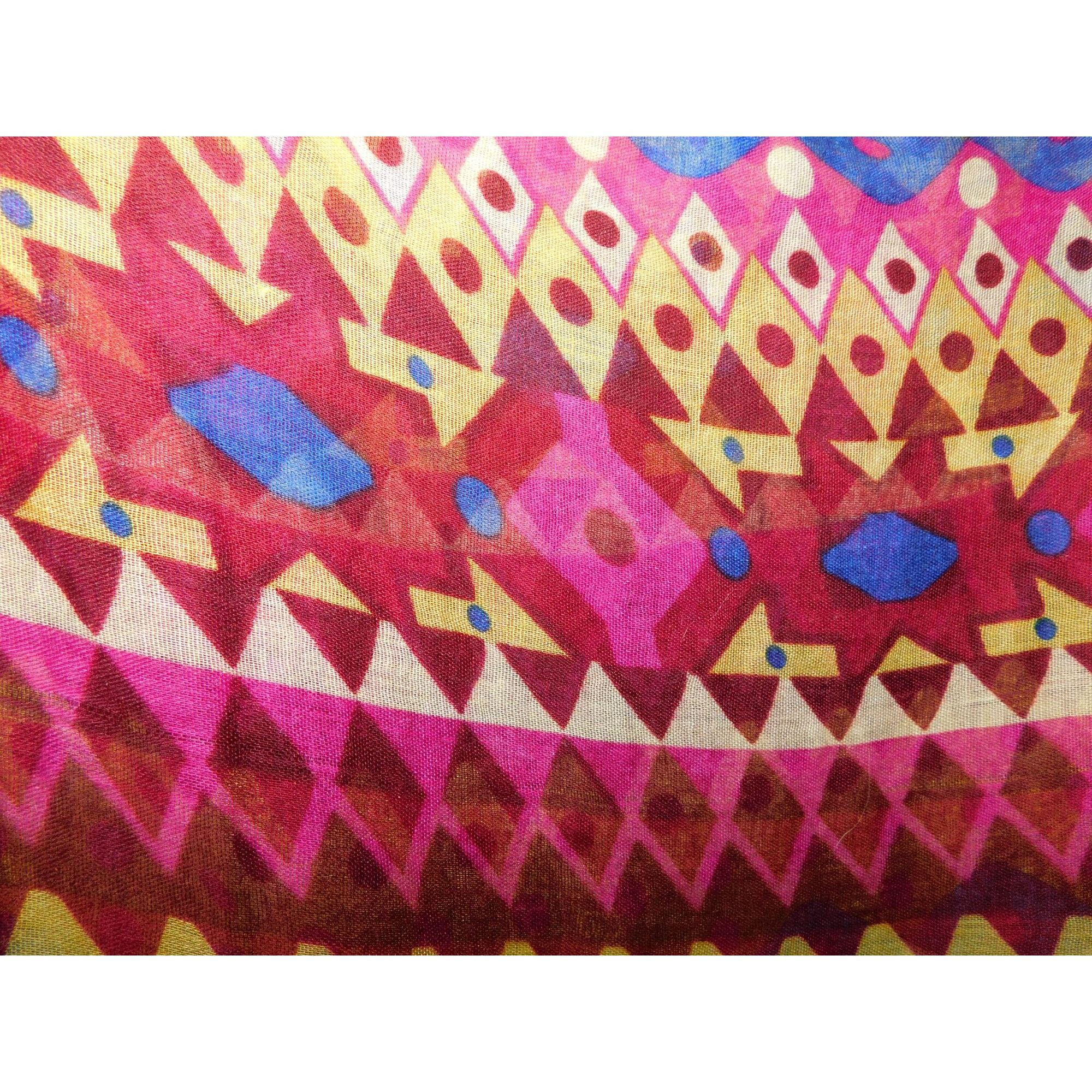 Other Bright Rainbow Geometric Striped Lightweight Scarf Size ONE SIZE - 4 Thumbnail