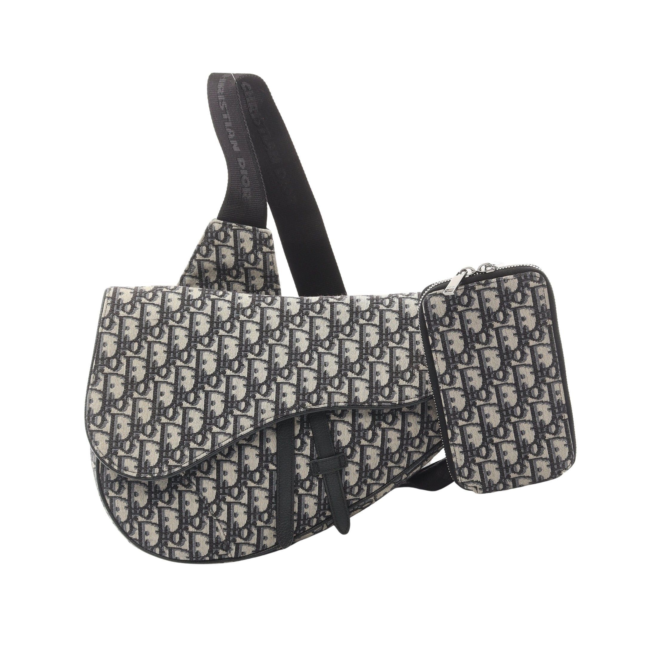 Dior Dior Saddle Oblique Body Bag Canvas Light Beige Navy Size ONE SIZE - 1 Thumbnail