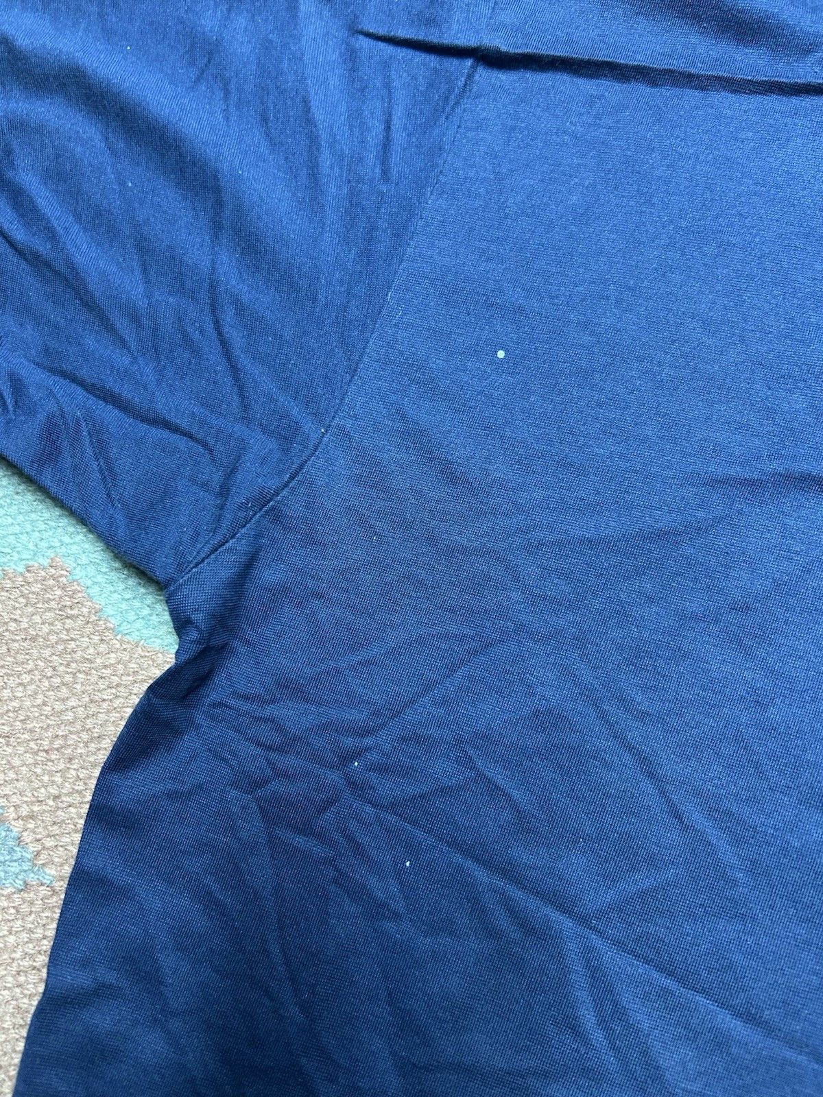 Vintage Vtg 80s polo shirt navy blue blank soft poly cotton medium Size US M / EU 48-50 / 2 - 3 Thumbnail