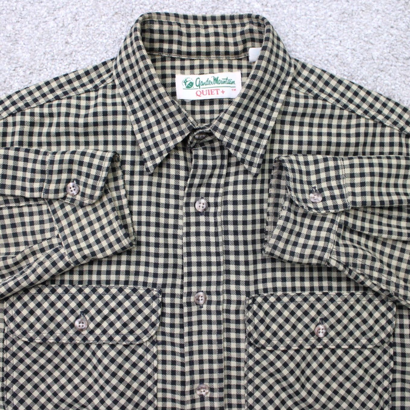 Vintage Gander Mountain Shirt Mens Large Tall LT Yellow/Black Cotton Long Sleeve Button-Up Shirt Size US L / EU 52-54 / 3 - 2 Thumbnail